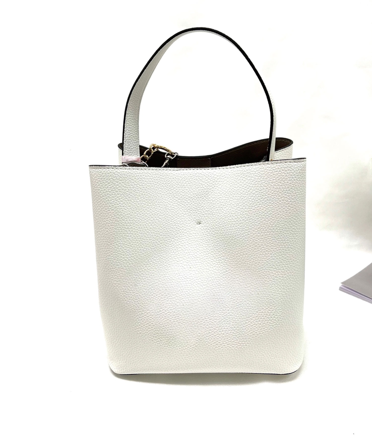 リボン付ワンハンドル2wayスクエアバッグ