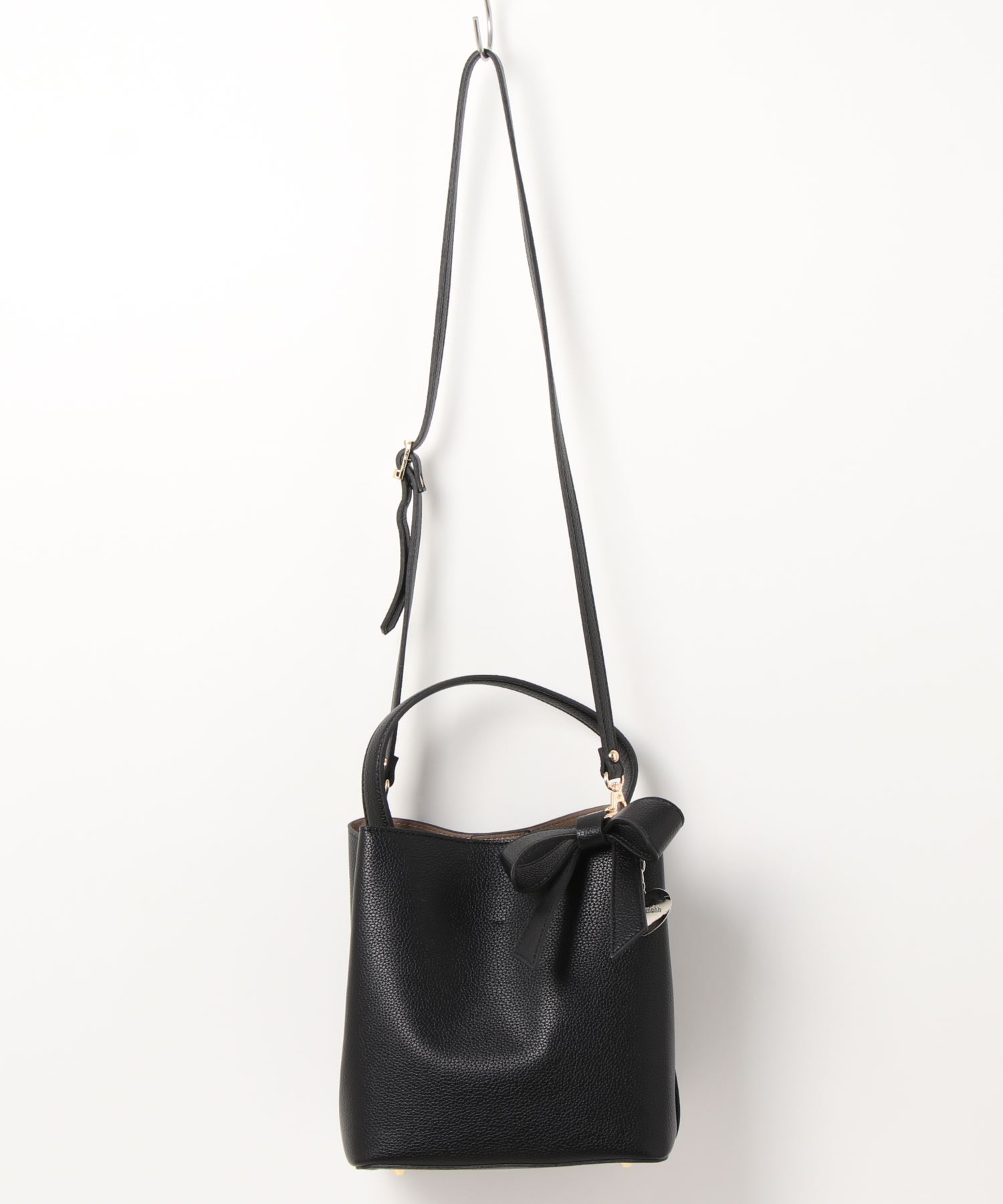 リボン付ワンハンドル2wayスクエアバッグ