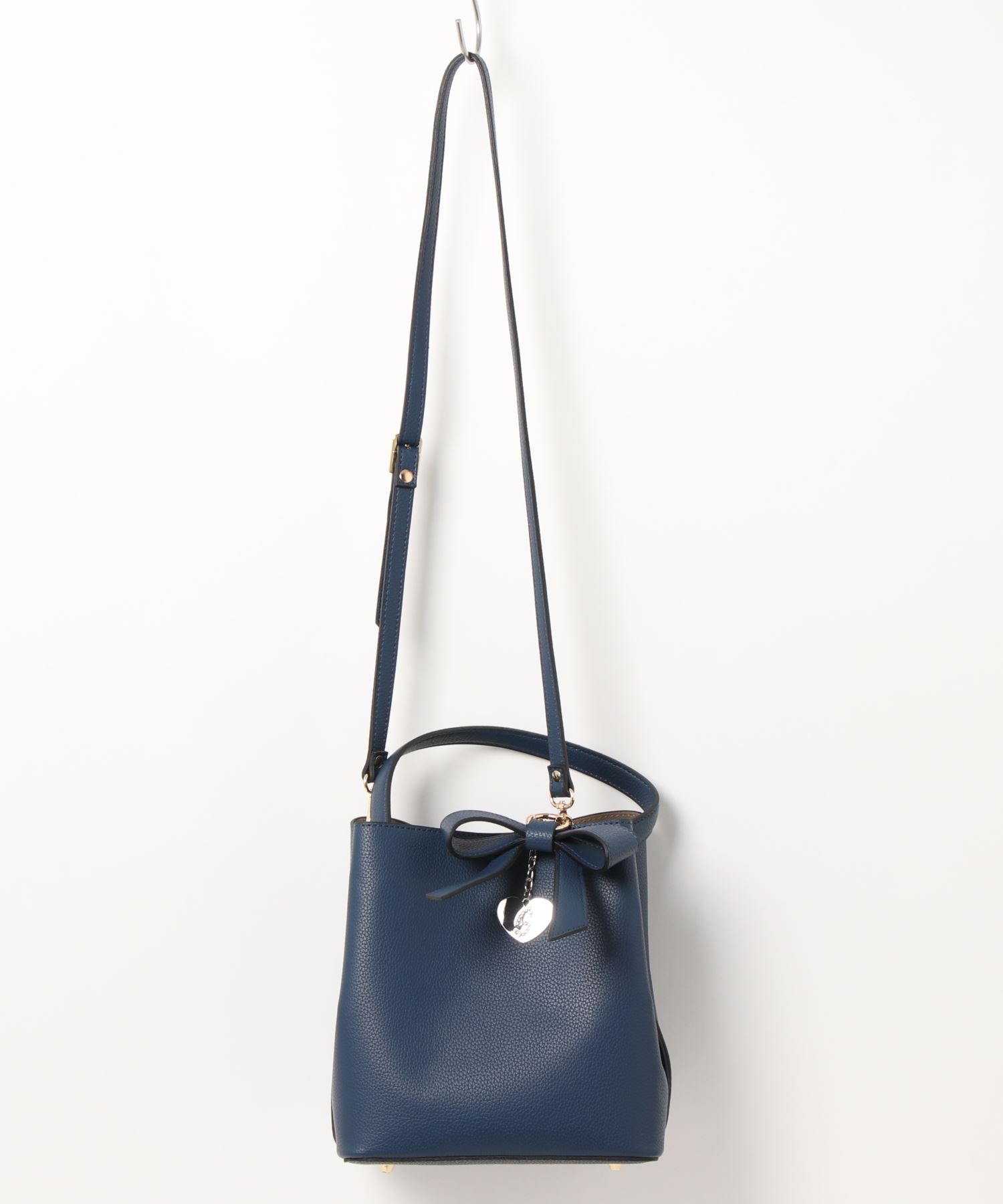 リボン付ワンハンドル2wayスクエアバッグ