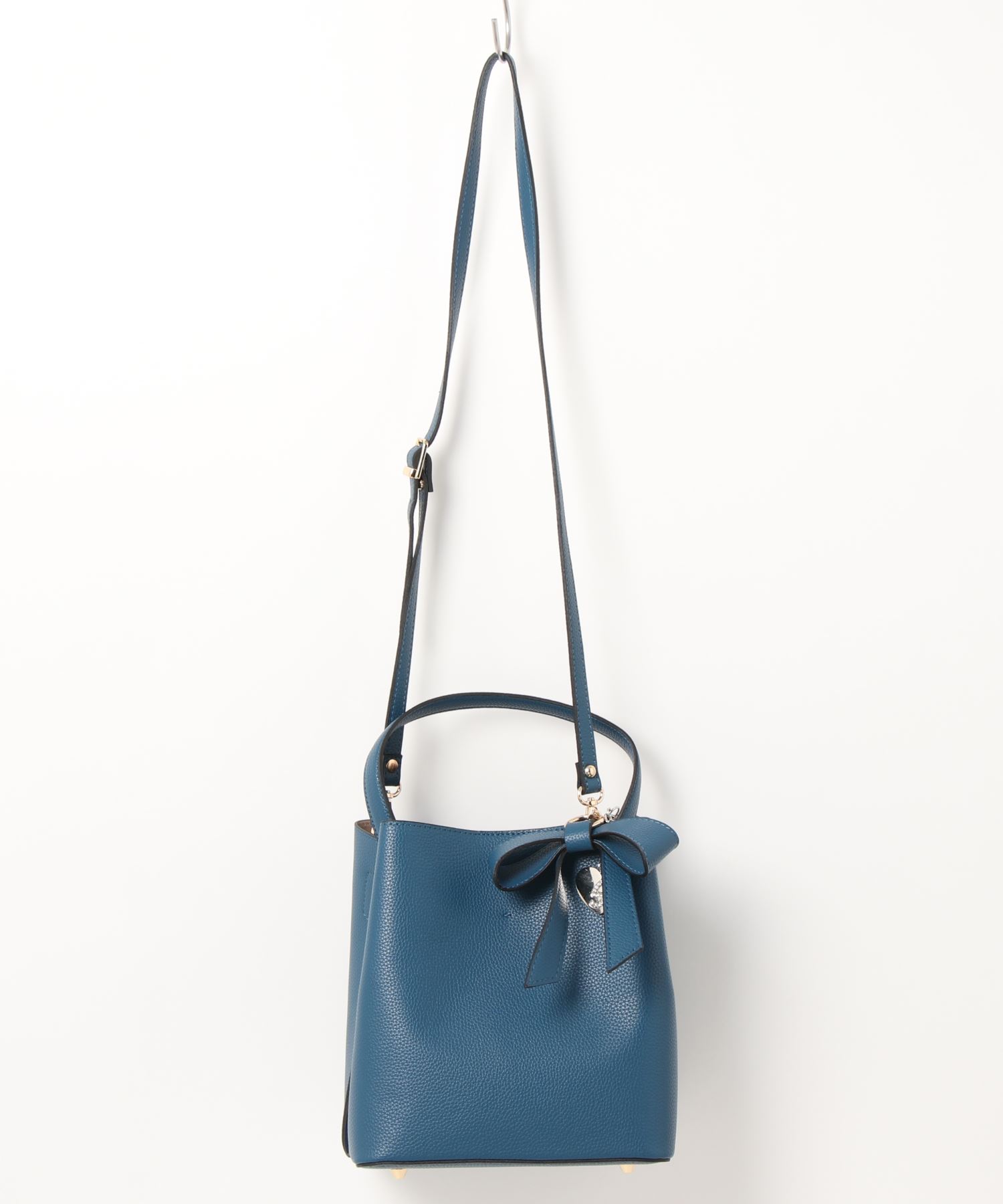 リボン付ワンハンドル2wayスクエアバッグ