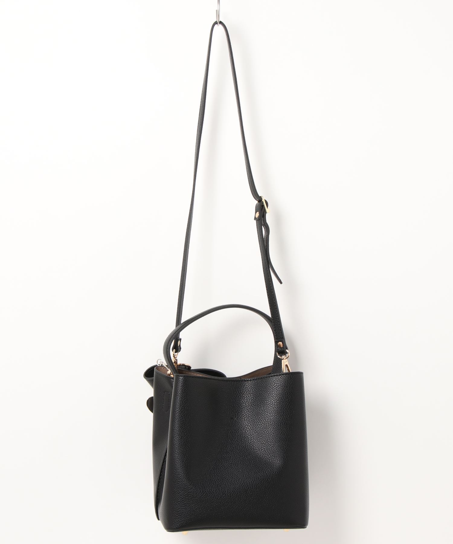 リボン付ワンハンドル2wayスクエアバッグ