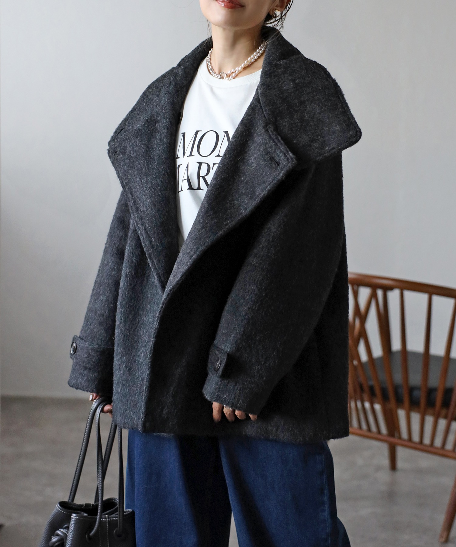 model：H165 着用サイズ：FREE