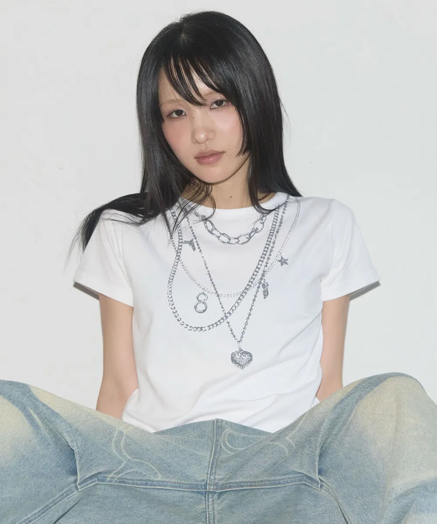 tシャツ A'GEM/9 × .kom 「 FANCY CLUB/ファンシークラブ」 DUAL CHARM NECKLACE TEE/デュアルチャーム A'GEM/9 × .kom 『 FANCY CLUB/ファンシークラブ』 DUAL CHARM