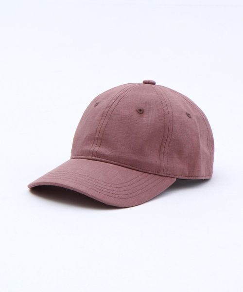 40%OFF！  レディース 【UVカット】リネンシンプルキャップ 帽子 ピンク
