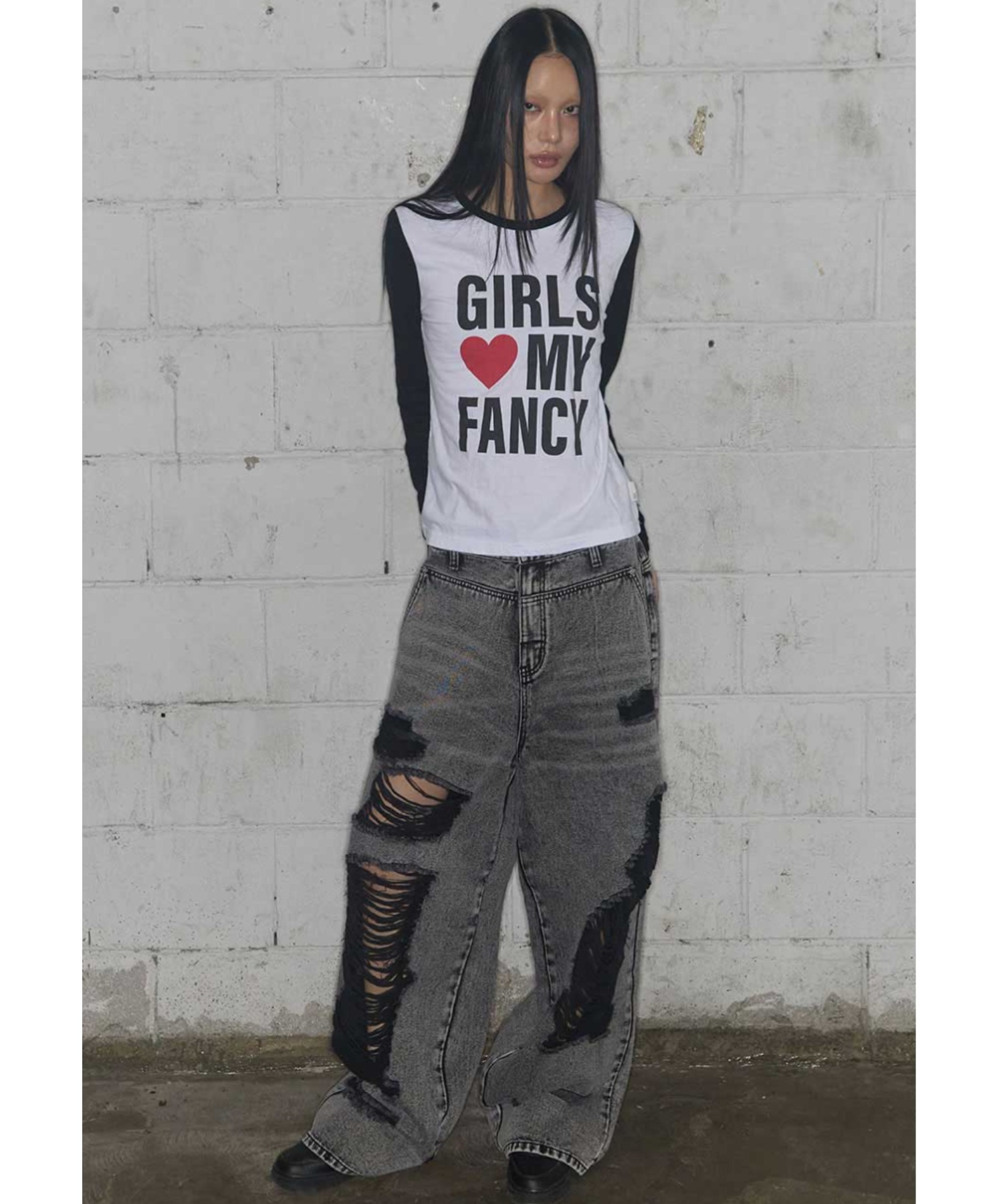 A'GEM/9 × .kom 『FANCY CLUB/ファンシークラブ』 WASHED DAMAGE DENIM