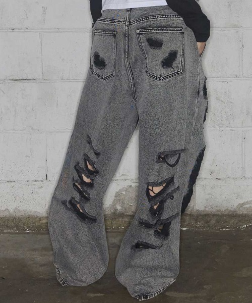 A'GEM/9 × .kom 『FANCY CLUB/ファンシークラブ』 WASHED DAMAGE DENIM