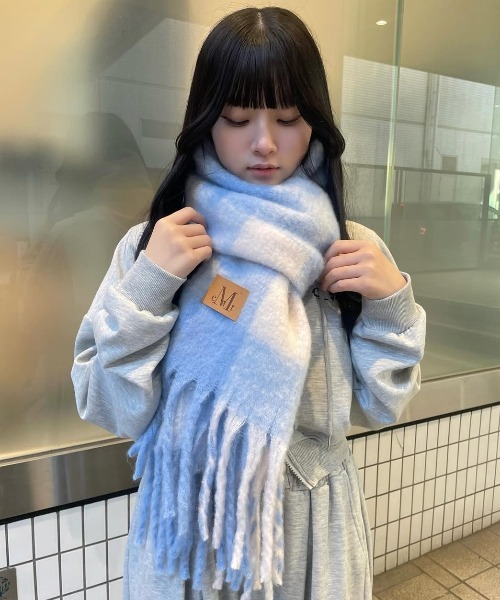 mucent マフラー ブルー ムセント A'GEM/9 × .kom 『MUCENT/ムセント』 SIGNATURE MUFFLER /シグニチャー