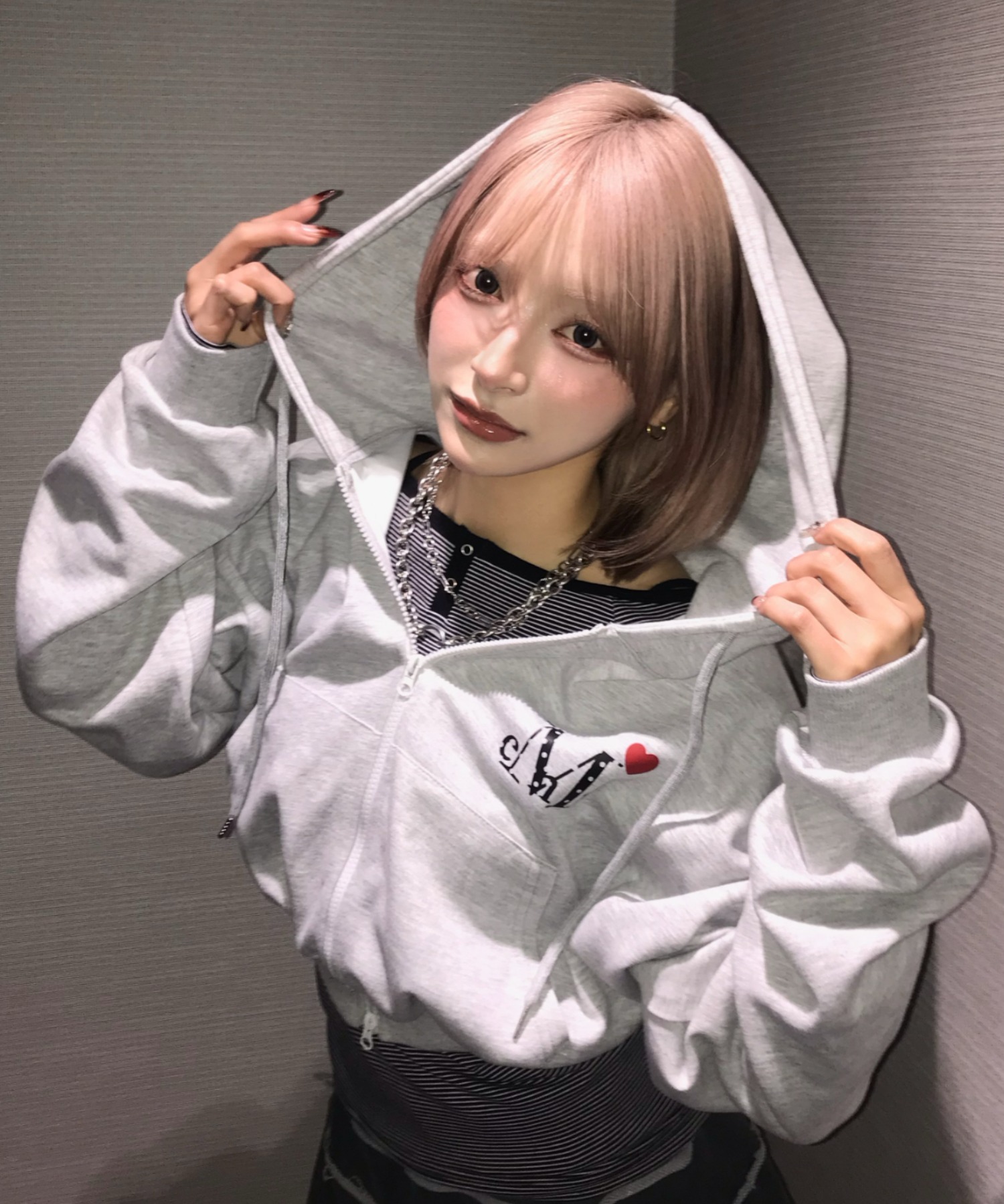 A'GEM/9 × .kom 『MUCENT/ムセント』 LOVRITS MINI HEART LOGO HOOD