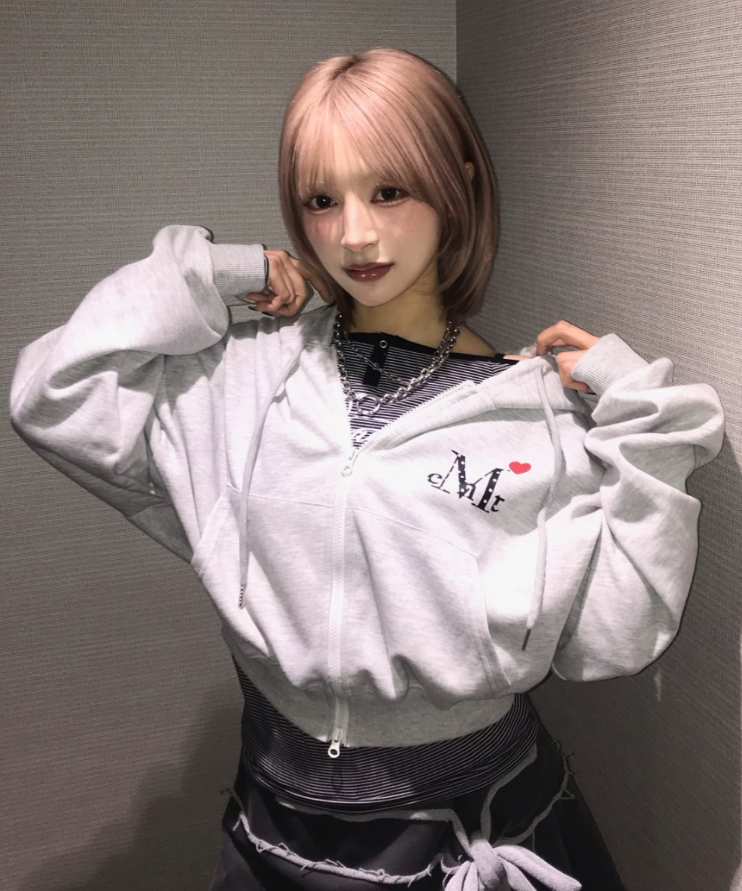 A'GEM/9 × .kom 『MUCENT/ムセント』 LOVRITS MINI HEART LOGO HOOD