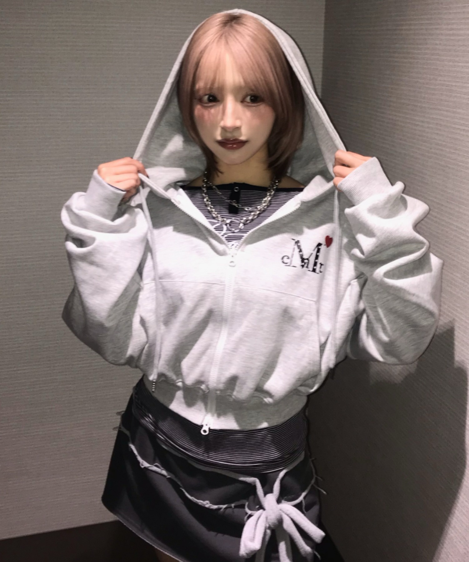 A'GEM/9 × .kom 『MUCENT/ムセント』 LOVRITS MINI HEART LOGO HOOD