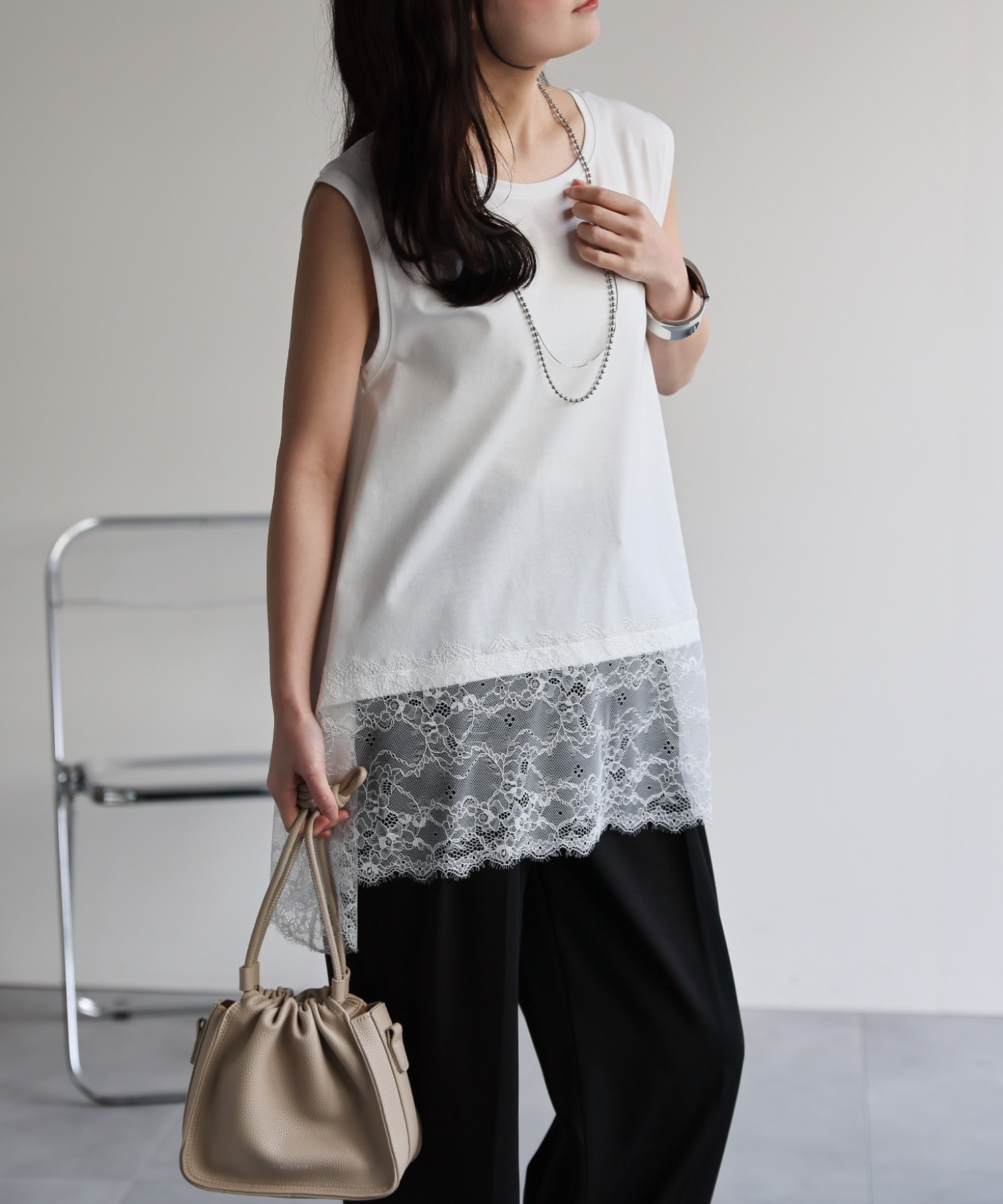 model：156cm 着用サイズ：FREE