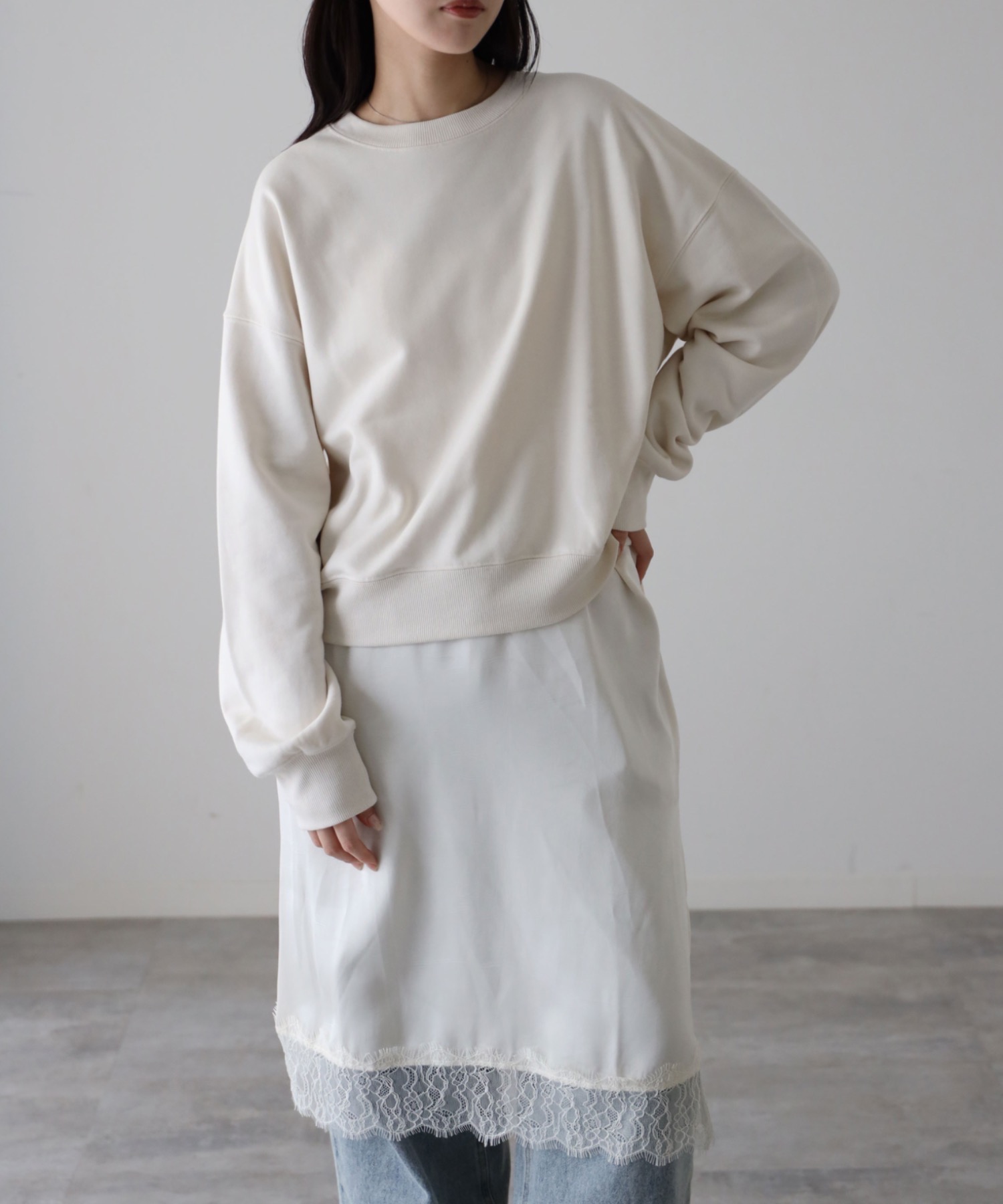 model：164cm. 着用サイズ：FREE