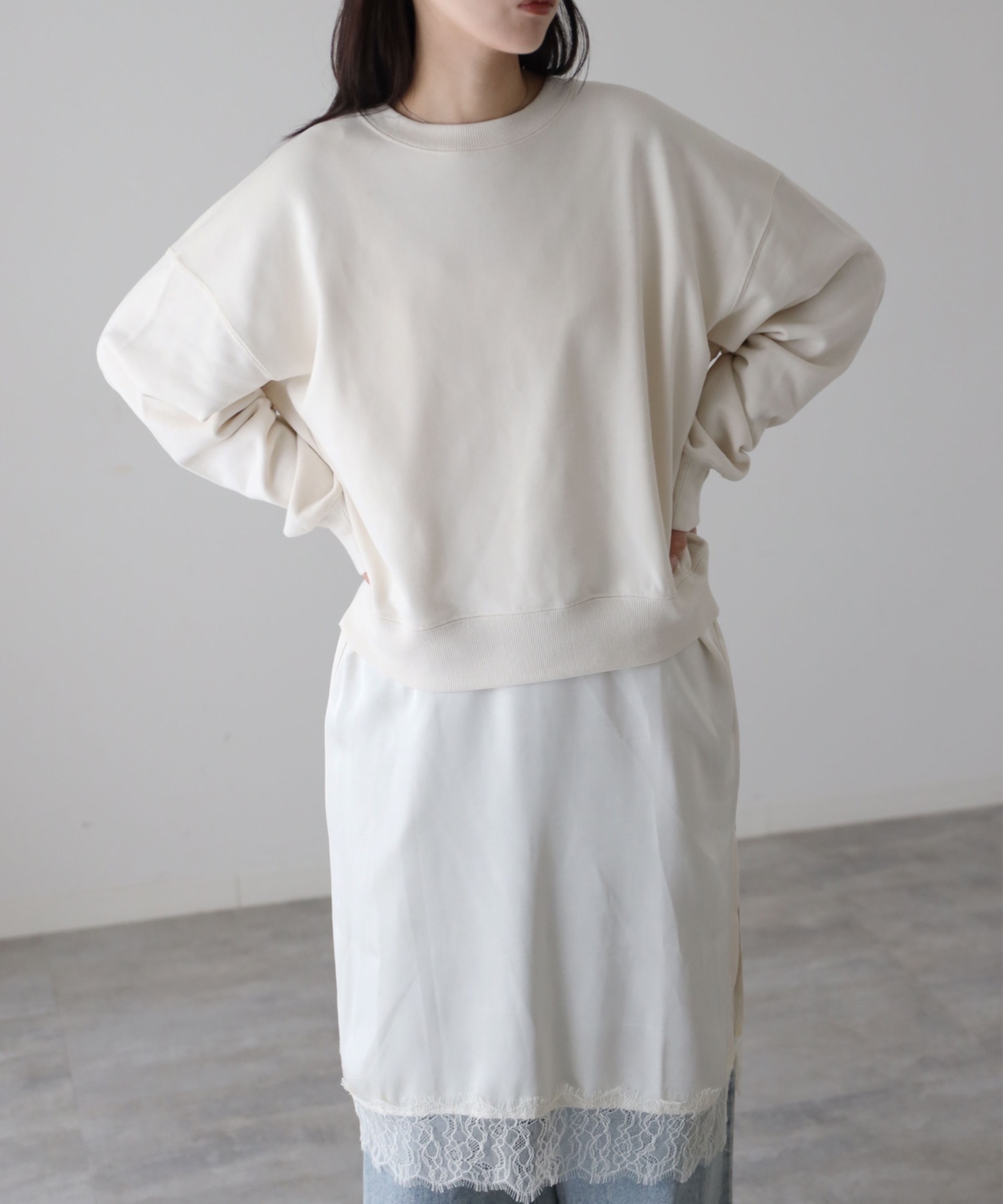model：164cm. 着用サイズ：FREE