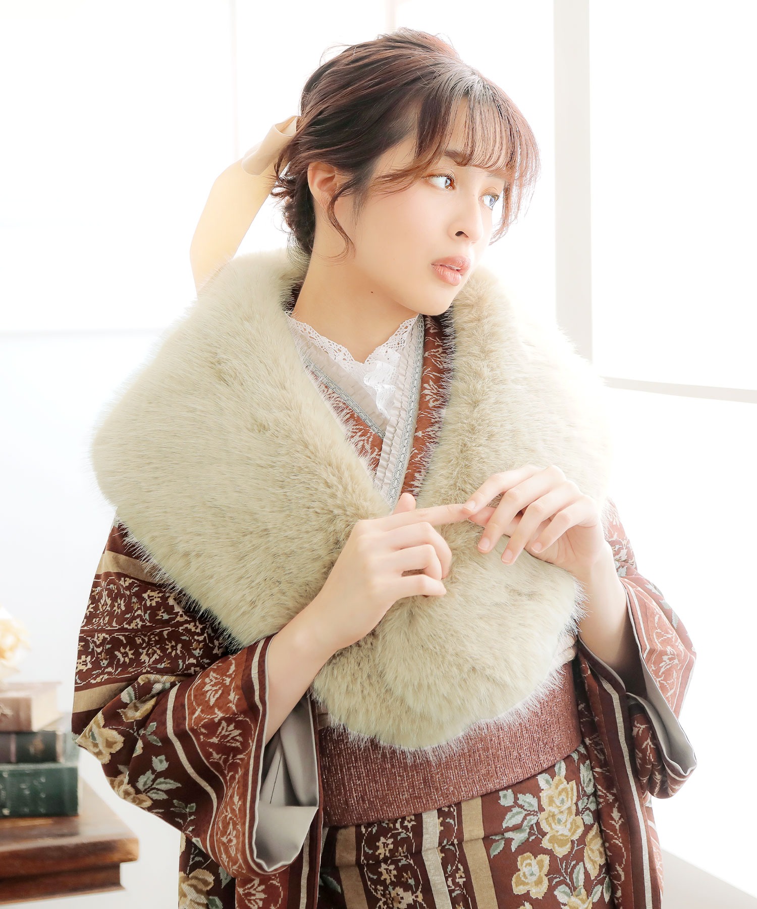 ファー　ショール　成人式　フォックス 成人式 ファー ショール フォックス調 フェイクファー