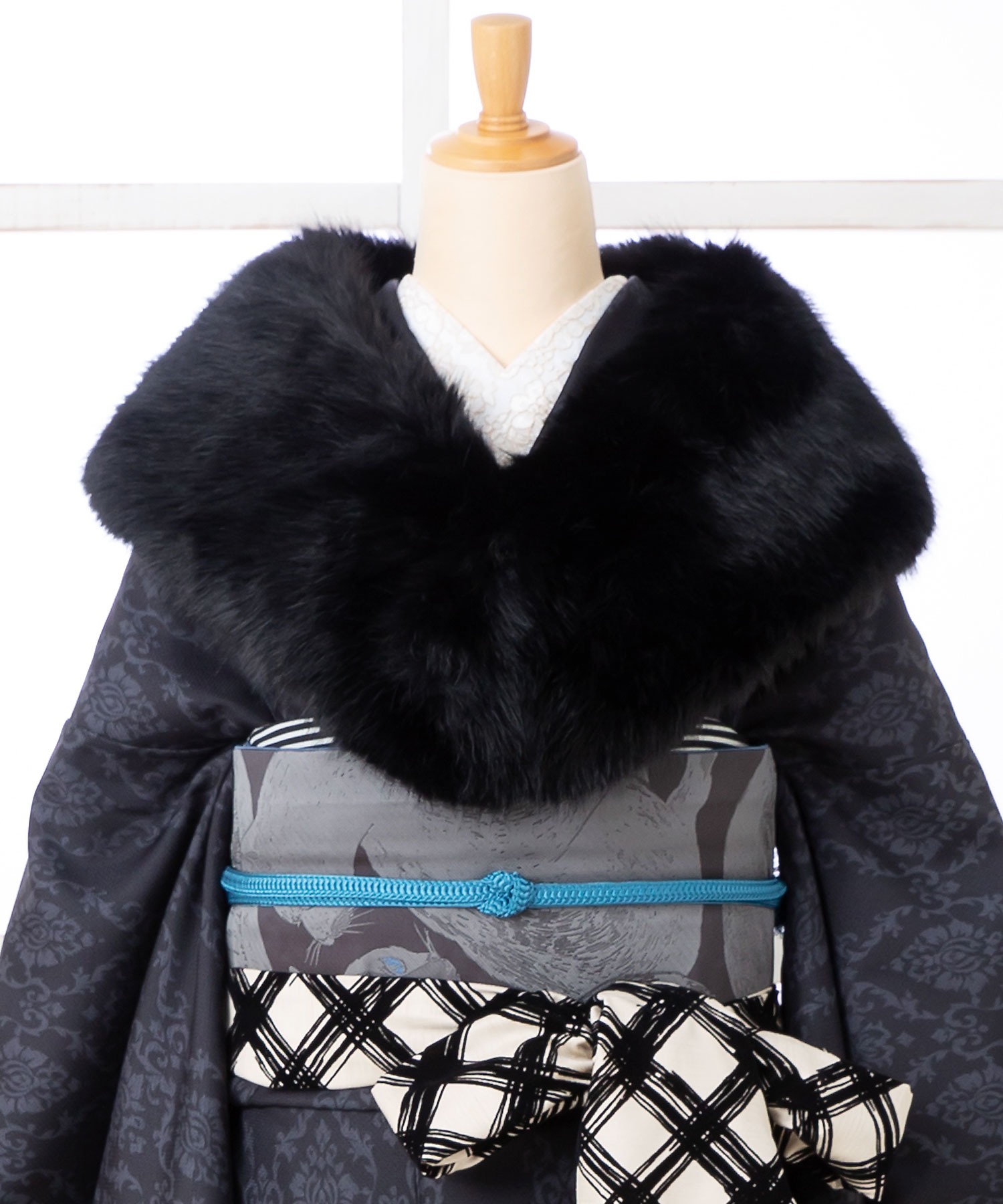 成人式 ファー ショール フォックス調 フェイクファー