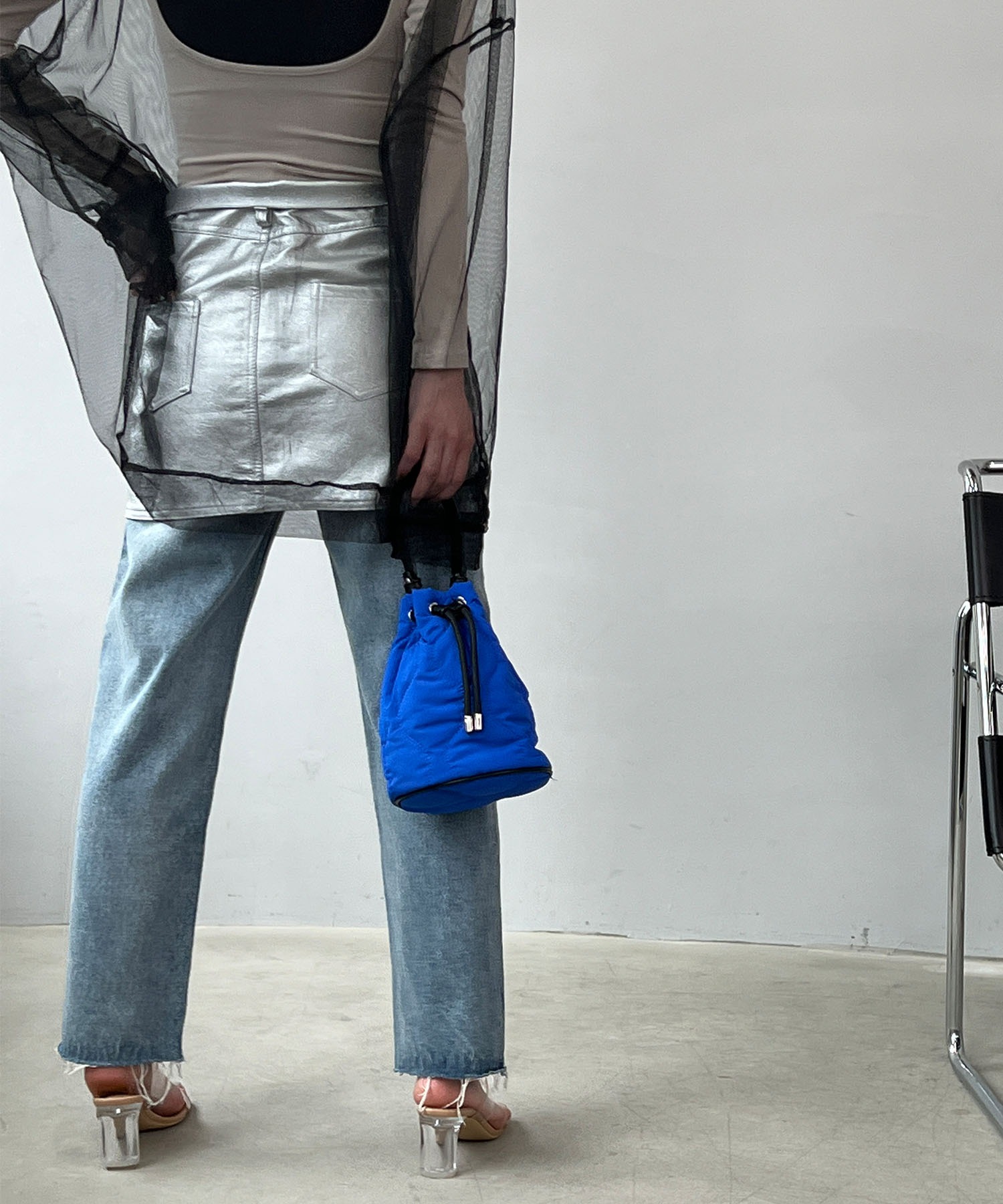 【Maison Margiela】　フェイクレザースカート Black High Waisted Leather Midi Skirt | Maison Margiela