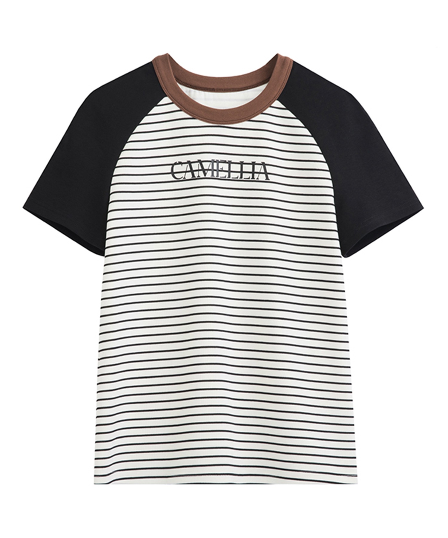 すとぷり　すとろべりーぷりんす　半袖Tシャツ　ラグラン袖　白　黒　F　カジュアル 半袖 ラグランスリーブ ボーダーTシャツ FC24S100【Fano Studios