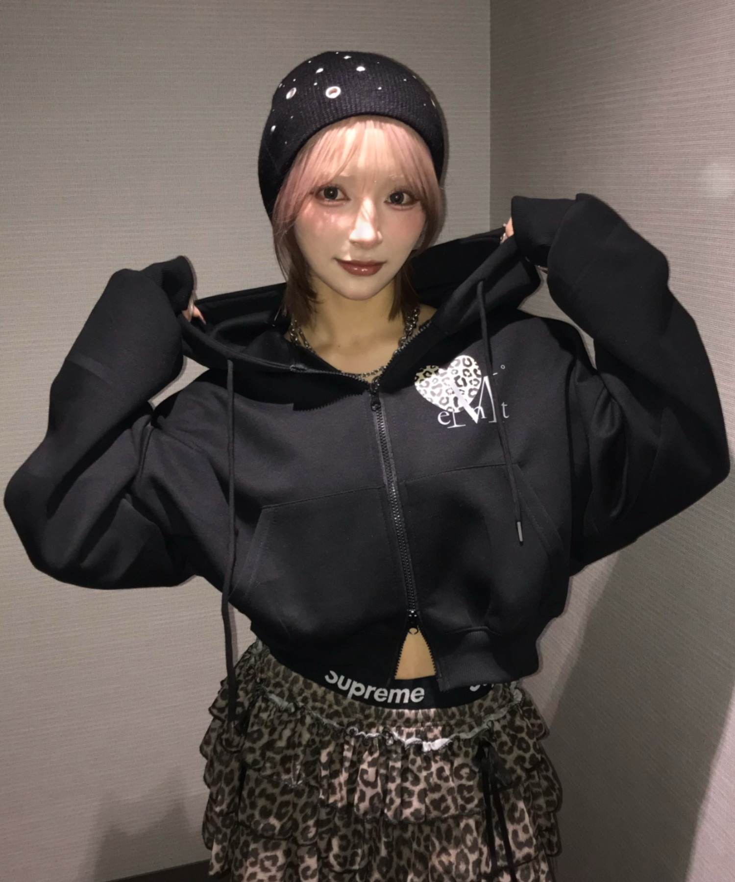 A'GEM/9 × .kom 『MUCENT/ムセント』 SIERRA LEOPARD HEART HOOD ZIP