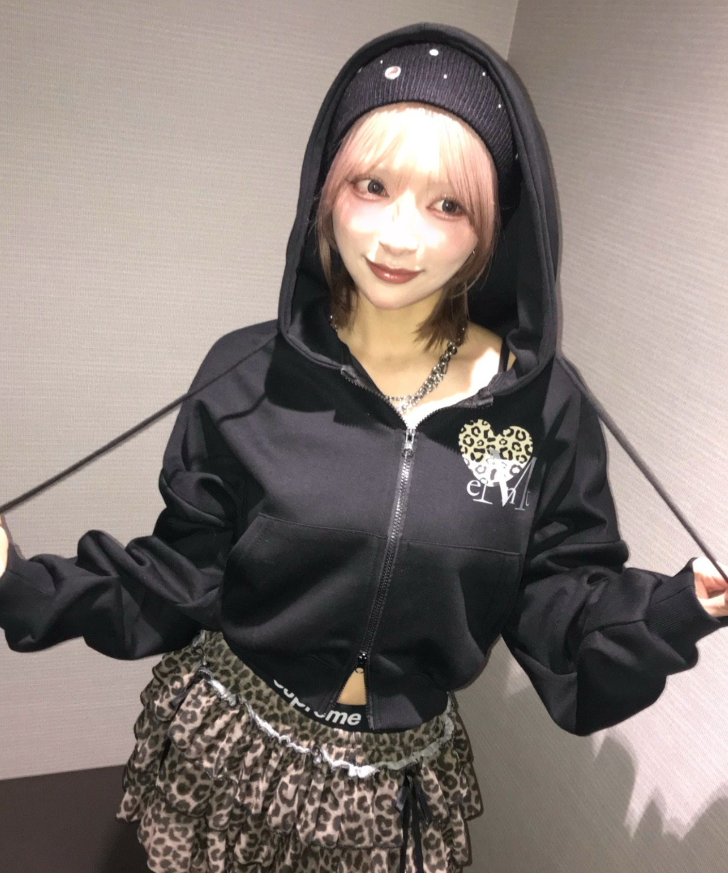 A'GEM/9 × .kom 『MUCENT/ムセント』 SIERRA LEOPARD HEART HOOD ZIP