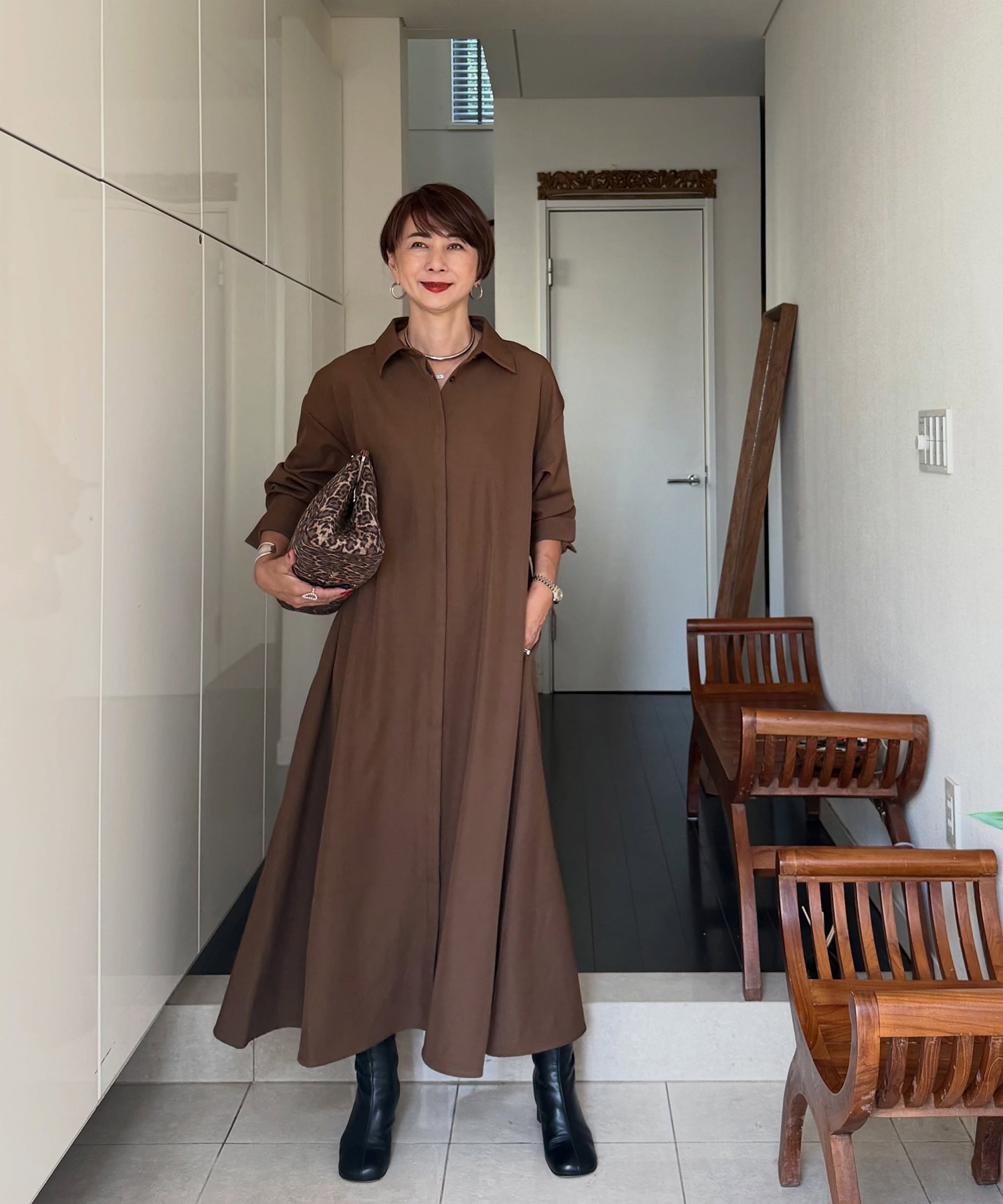 model：H166 着用サイズ：FREE