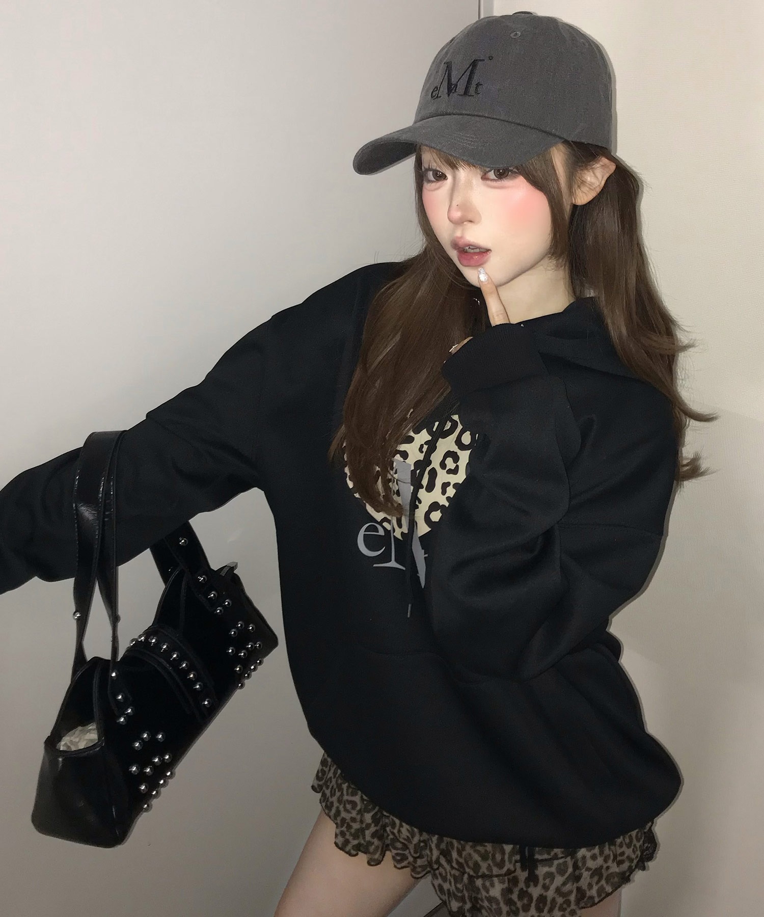A'GEM/9 × .kom 『MUCENT/ムセント』 SIERRA LEOPARD HEART HOODIE