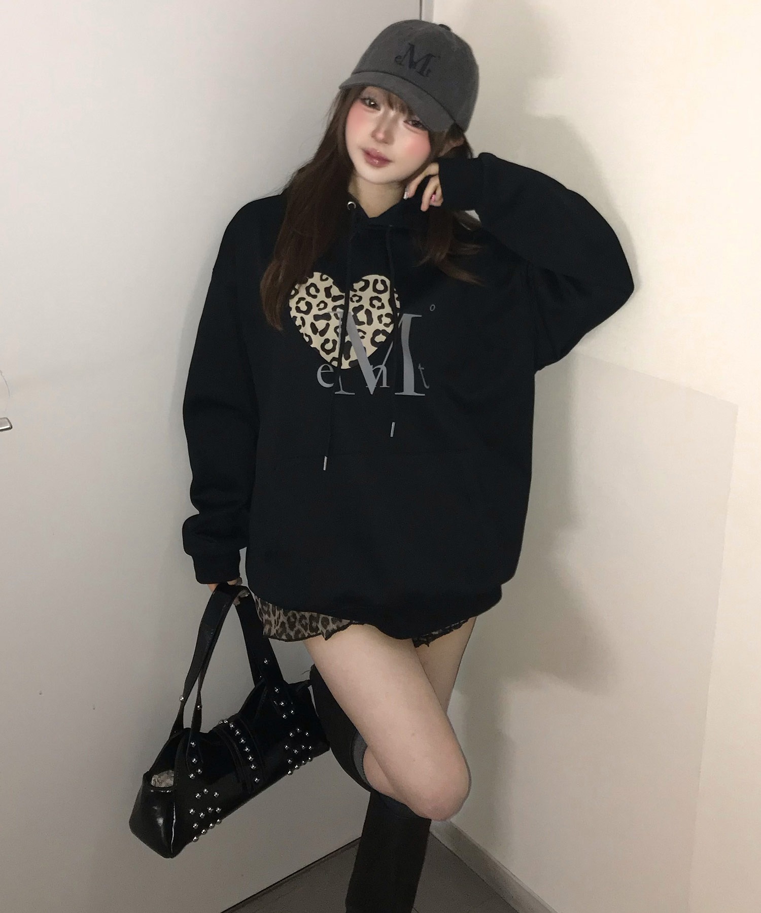 A'GEM/9 × .kom 『MUCENT/ムセント』 SIERRA LEOPARD HEART HOODIE