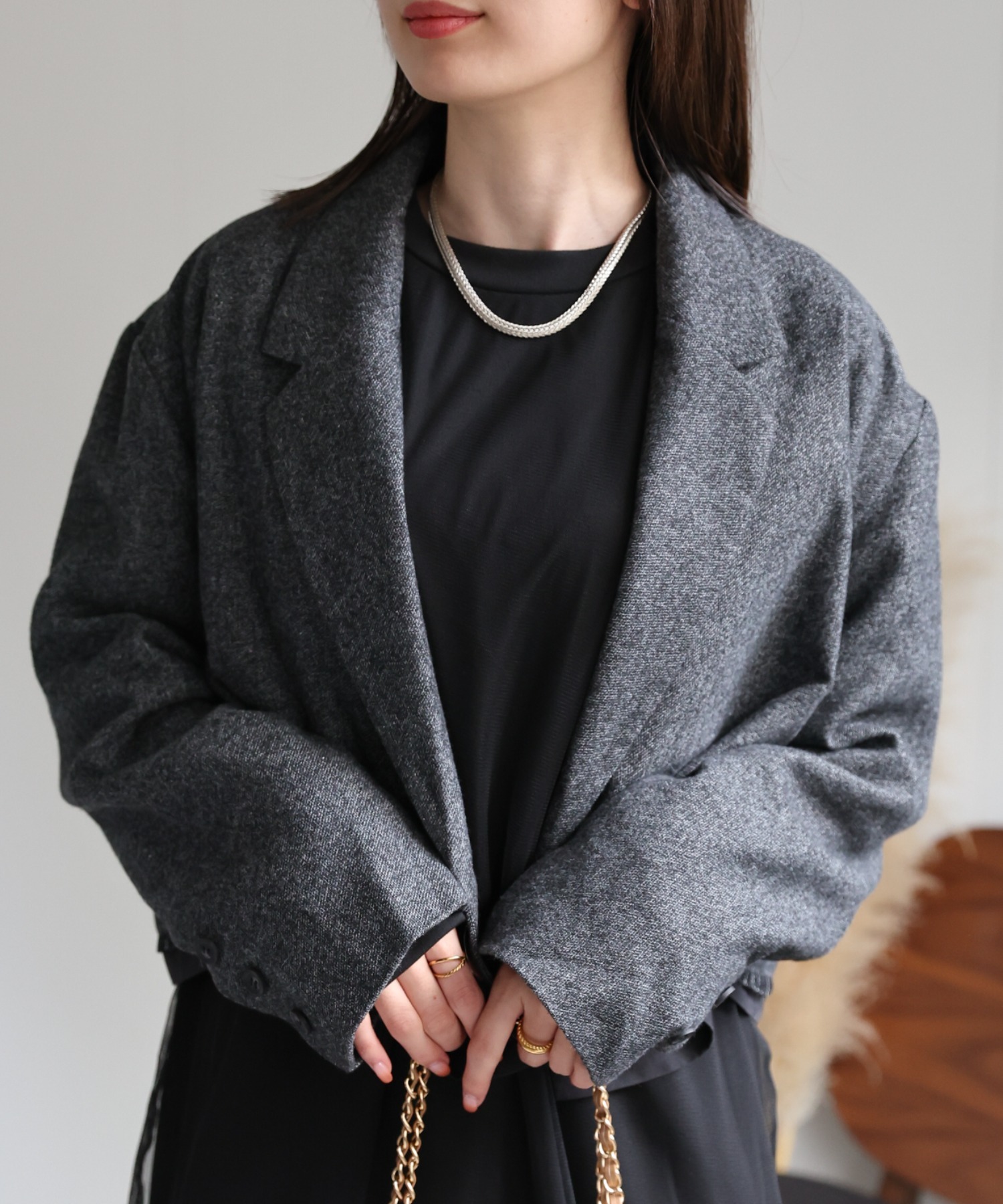 model：162cm 着用サイズ：F