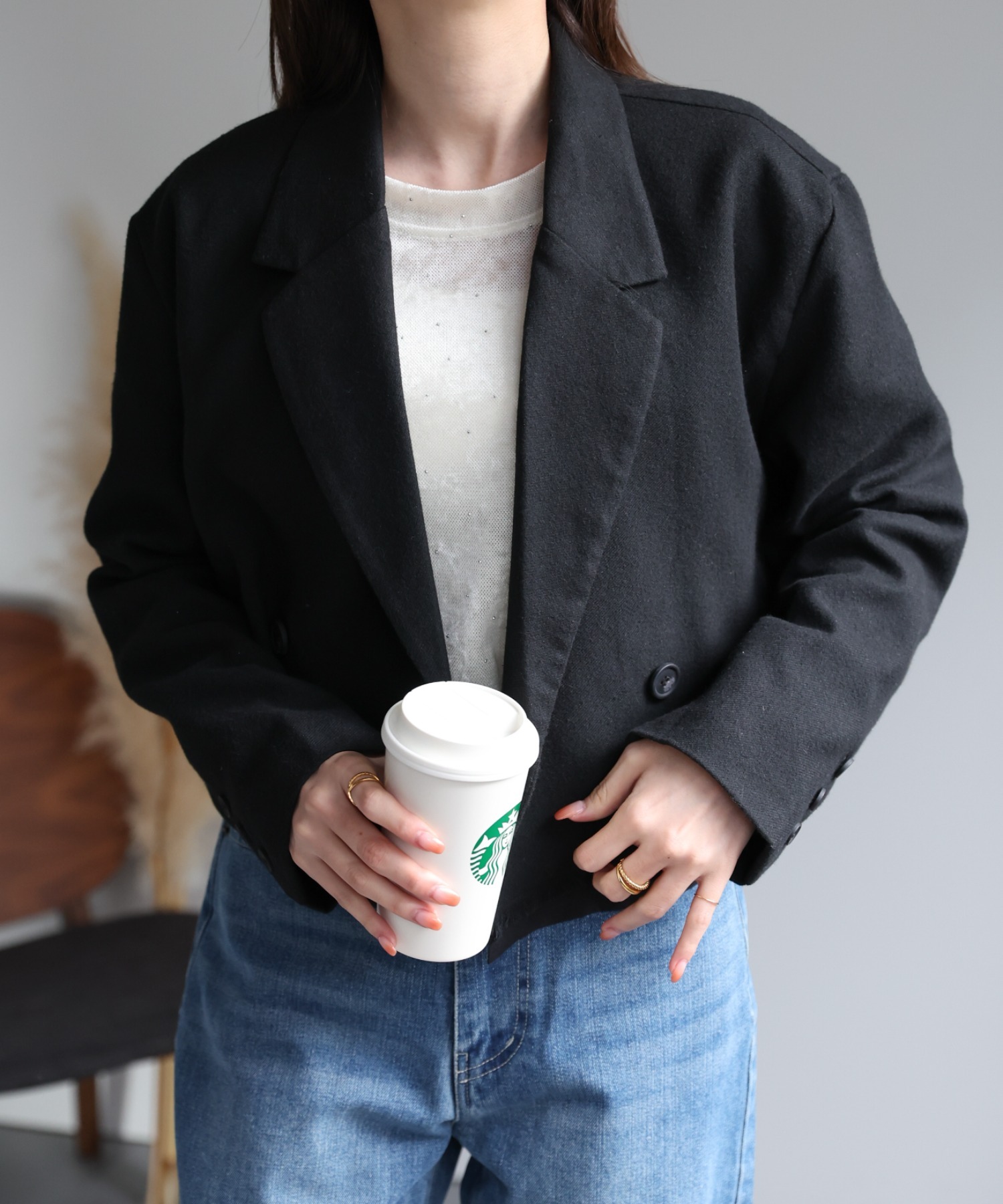 model：162cm 着用サイズ：F