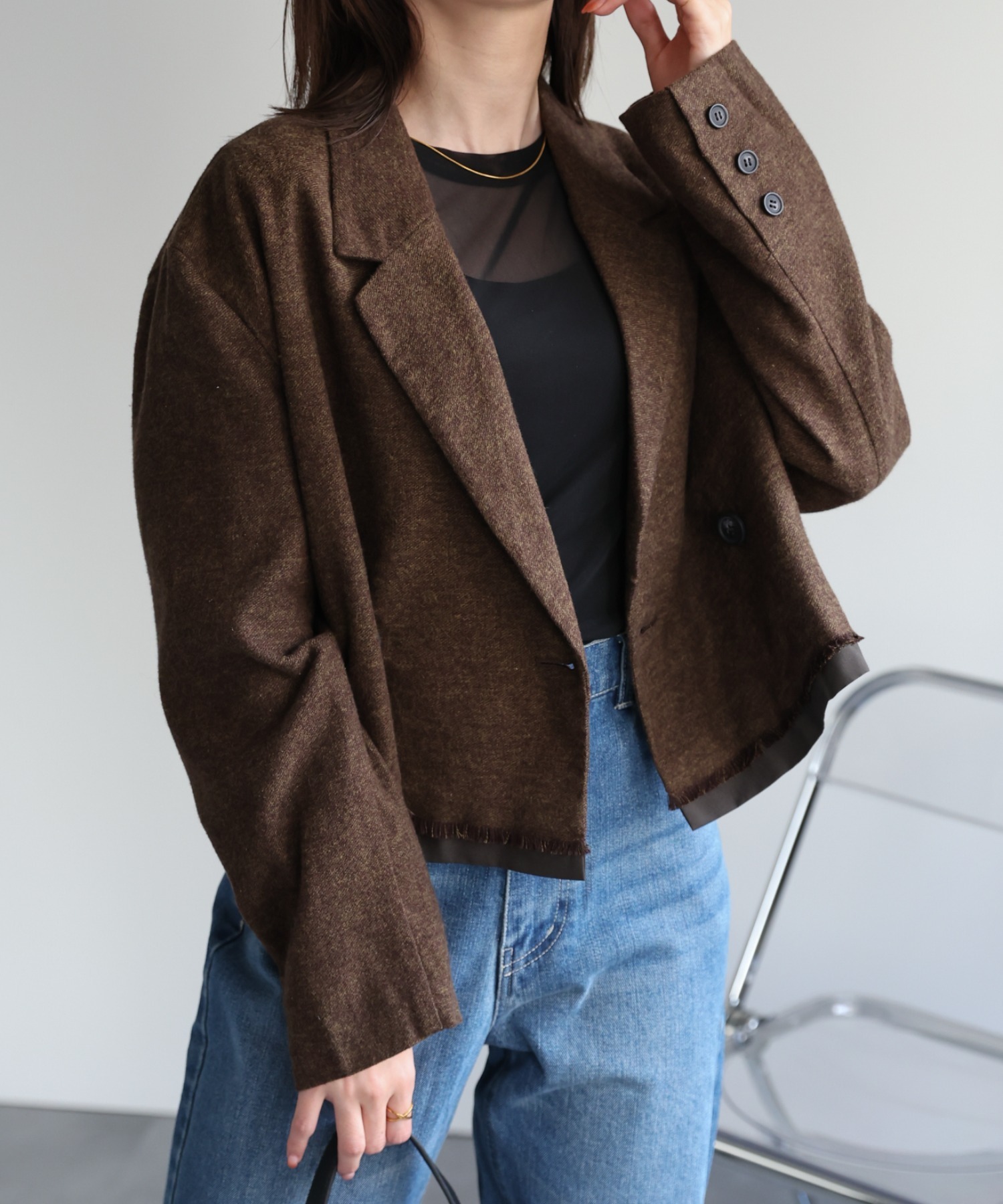 model：162cm 着用サイズ：F