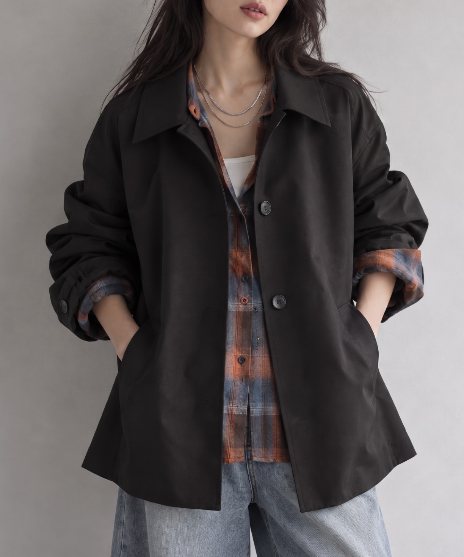 モデル身長：158cm
着用サイズ：FREE