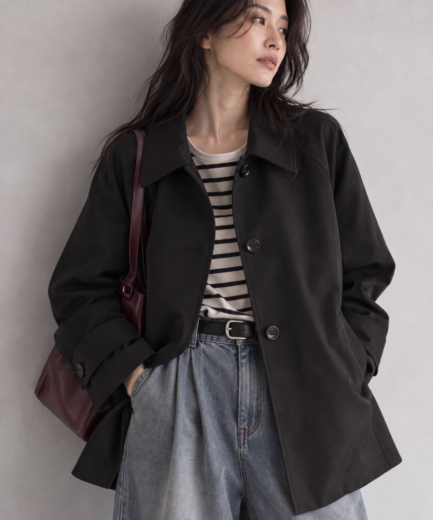 モデル身長：158cm
着用サイズ：FREE