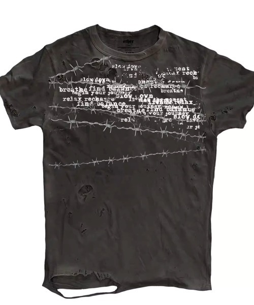 A'GEM/9 × .kom 『ARULE/アルール』 有刺鉄線ダメージTシャツ ARULE│A