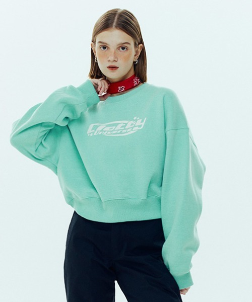 A'GEM/9 × .kom『CLOTTY/クロッティ』UNIVERSE LOGO CROPPED SWEAT