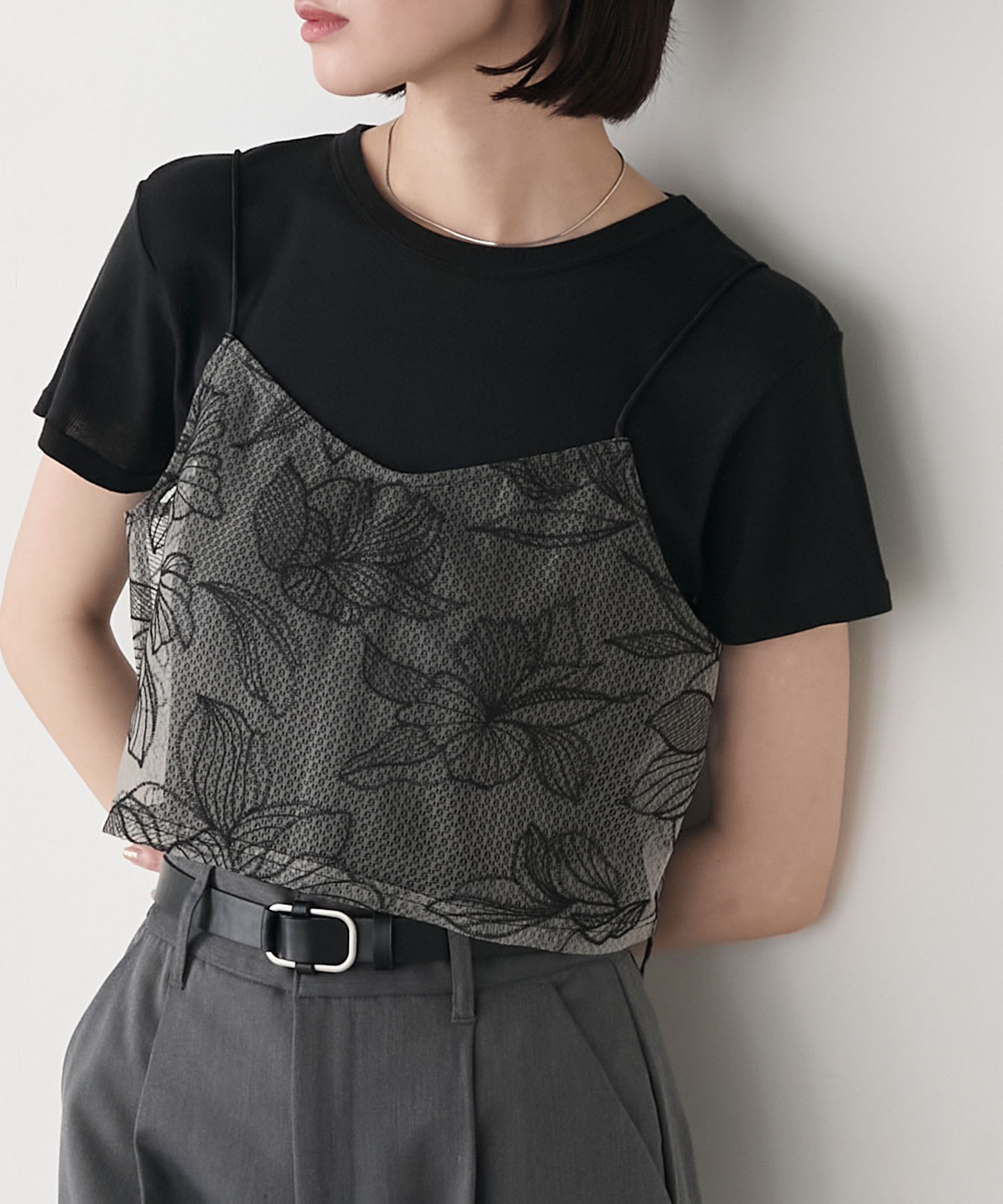 forksy.】チュールフラワー刺繍キャミビスチェ forksy.│MONO