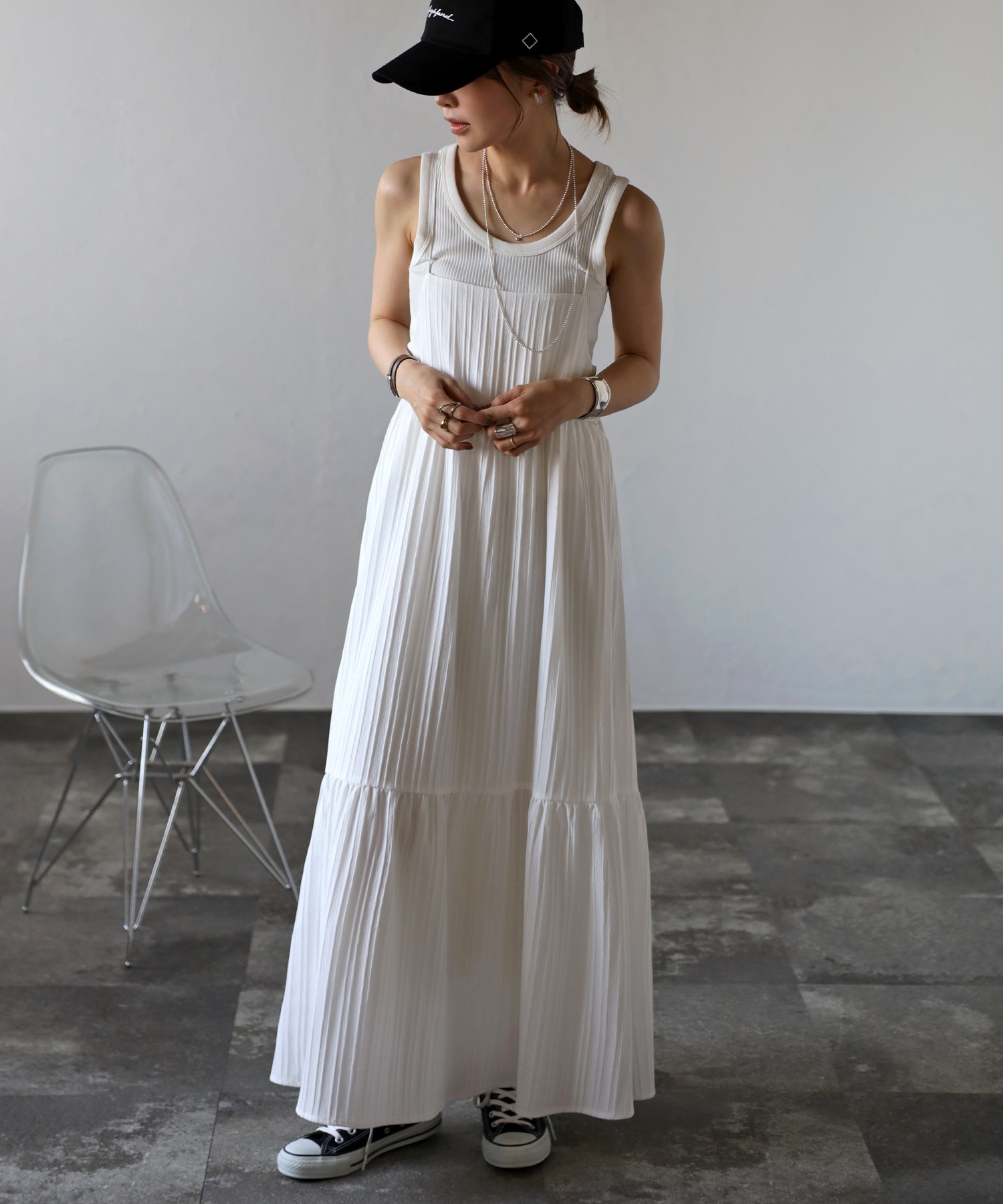 model：H165 着用サイズ：FREE