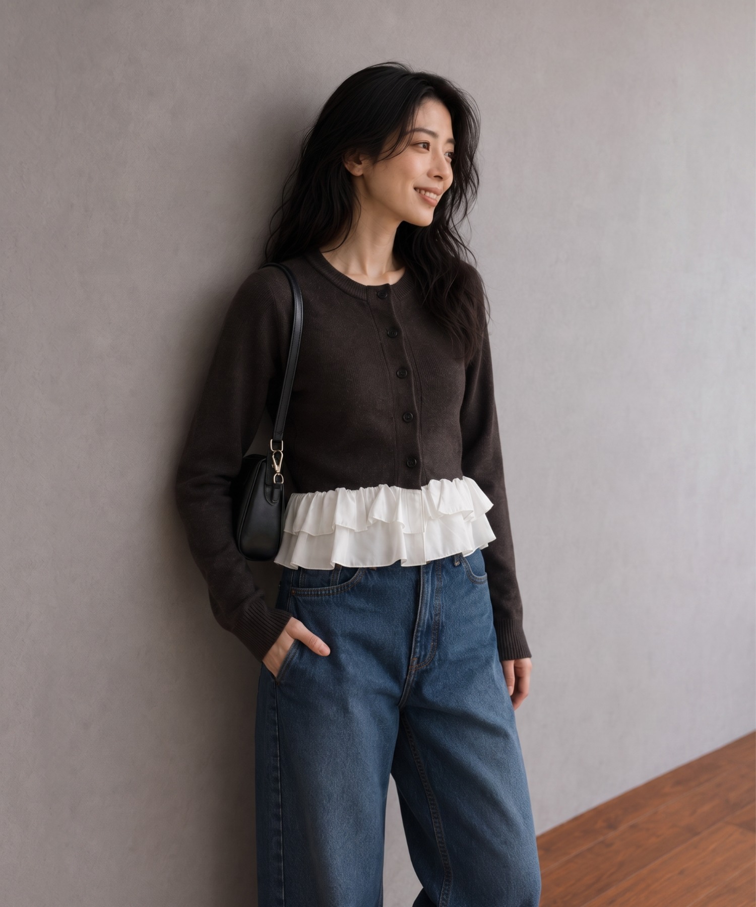 モデル身長：158cm
着用サイズ：FREE