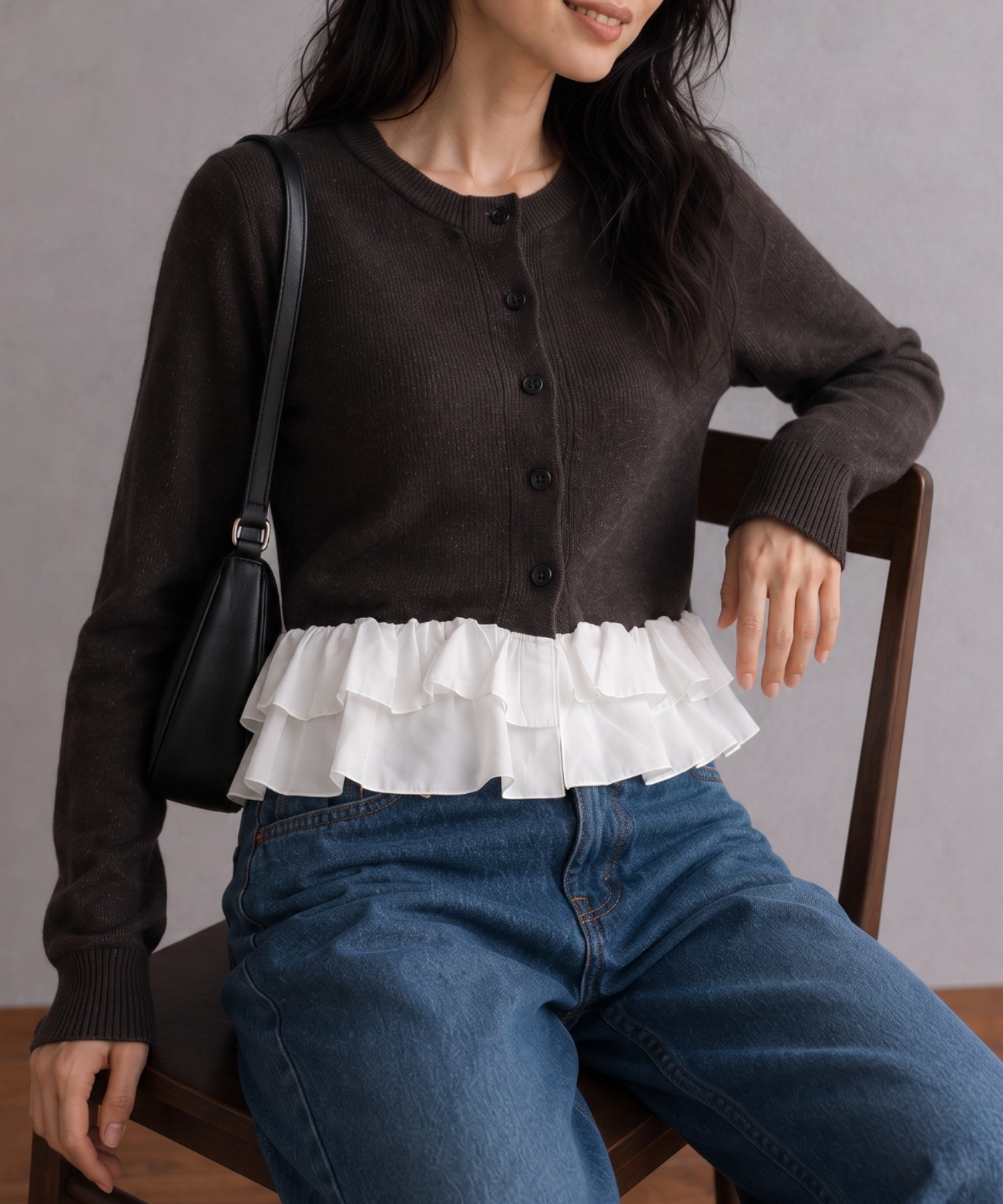 モデル身長：158cm
着用サイズ：FREE