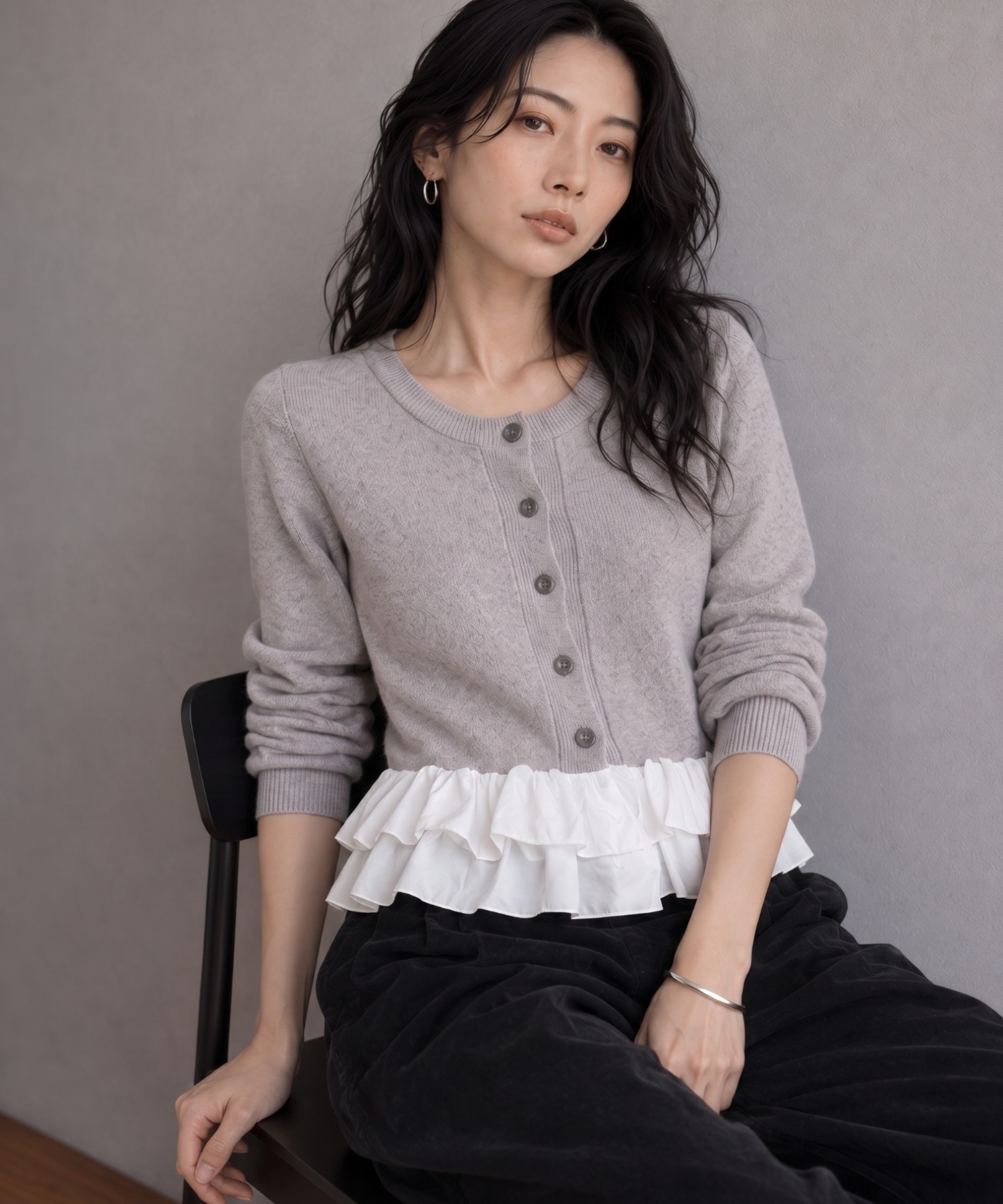 モデル身長：158cm
着用サイズ：FREE