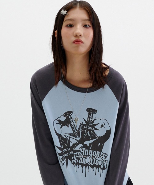 A'GEM/9 × .kom 『runningHIGH/ランニングハイ』 TOOTH RAGLAN LONG