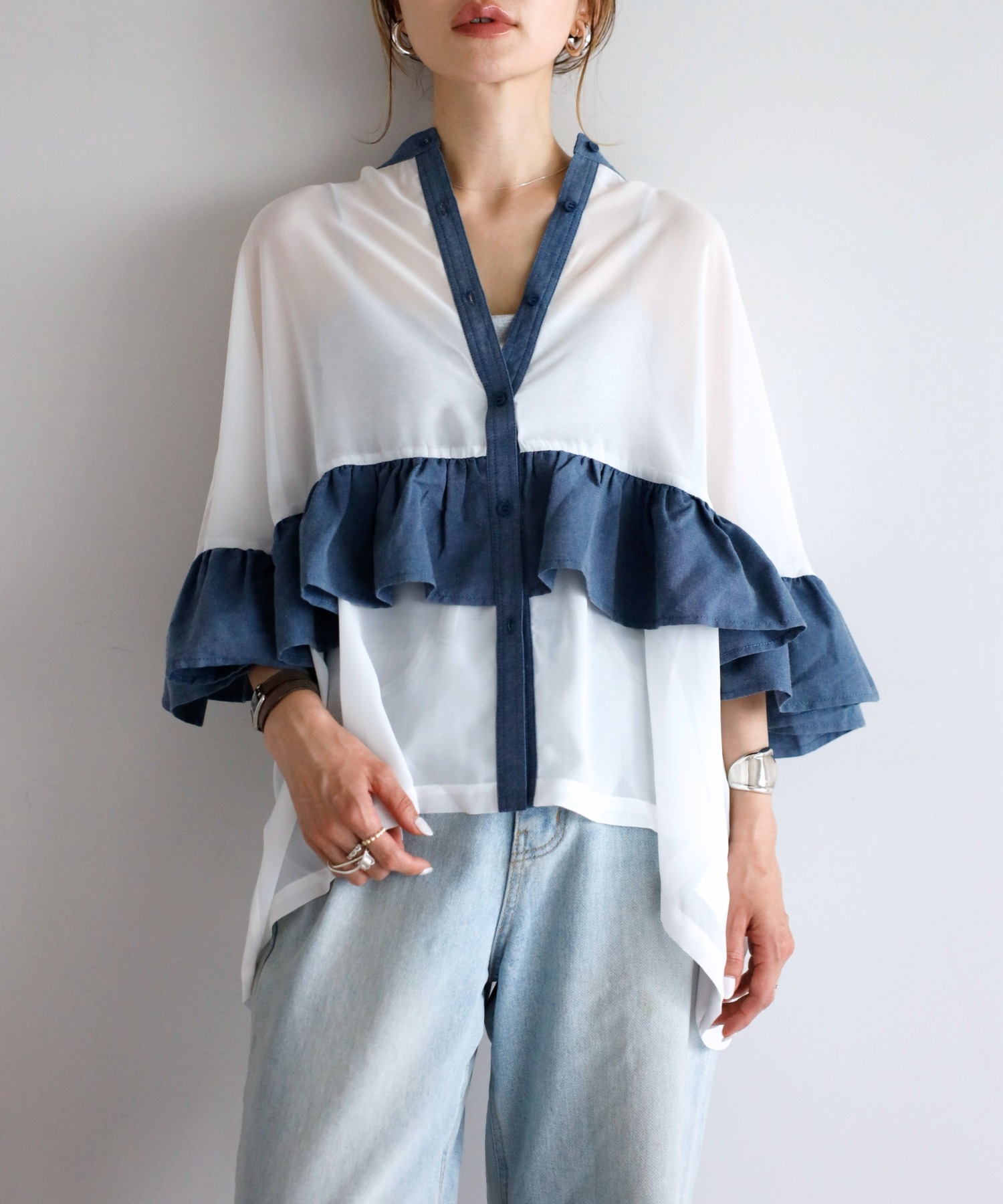 model：H165 着用サイズ：FREE