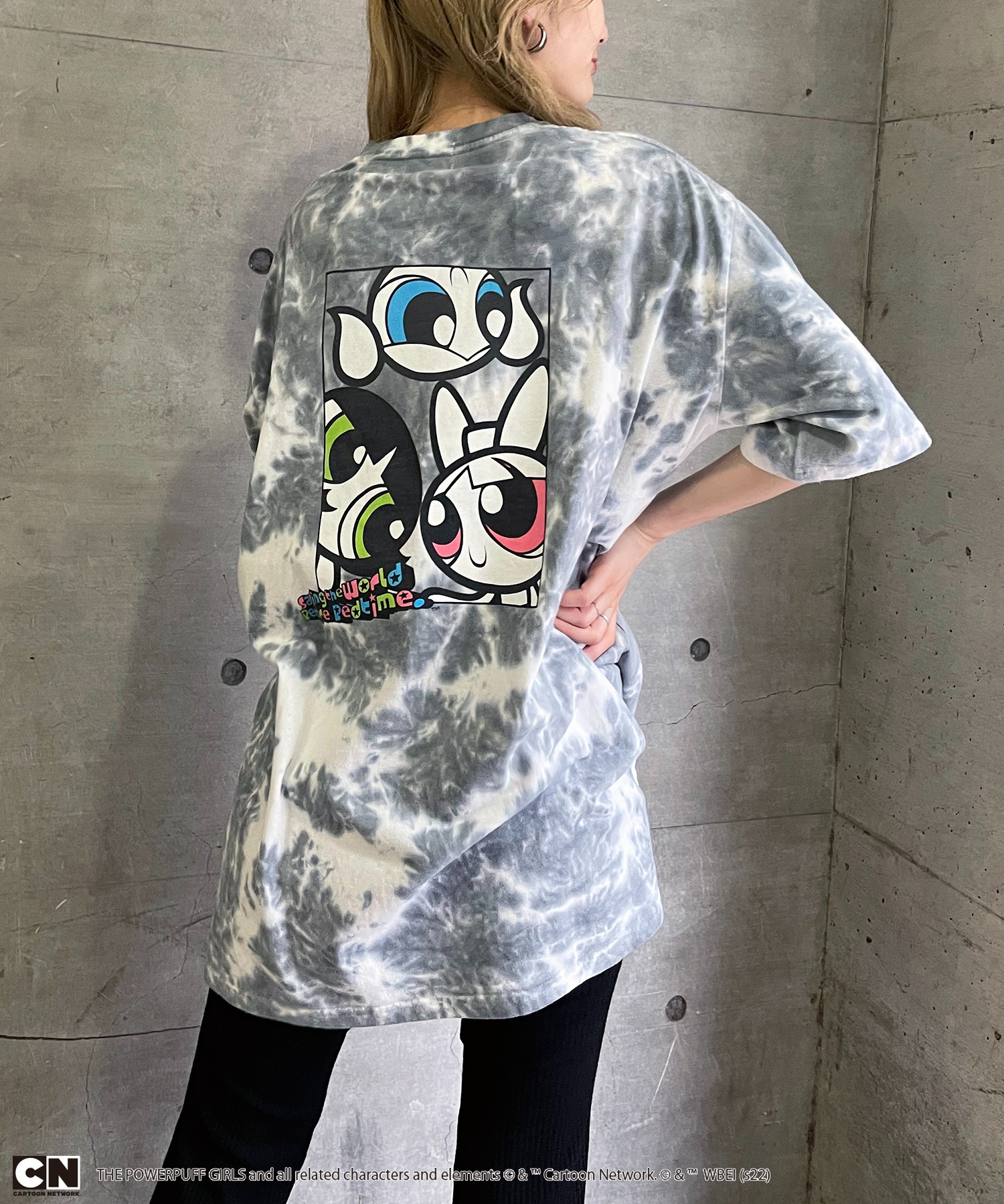 【THE POWERPUFF GIRS/パワーパフ ガールズ】タイダイ染めＴシャツ