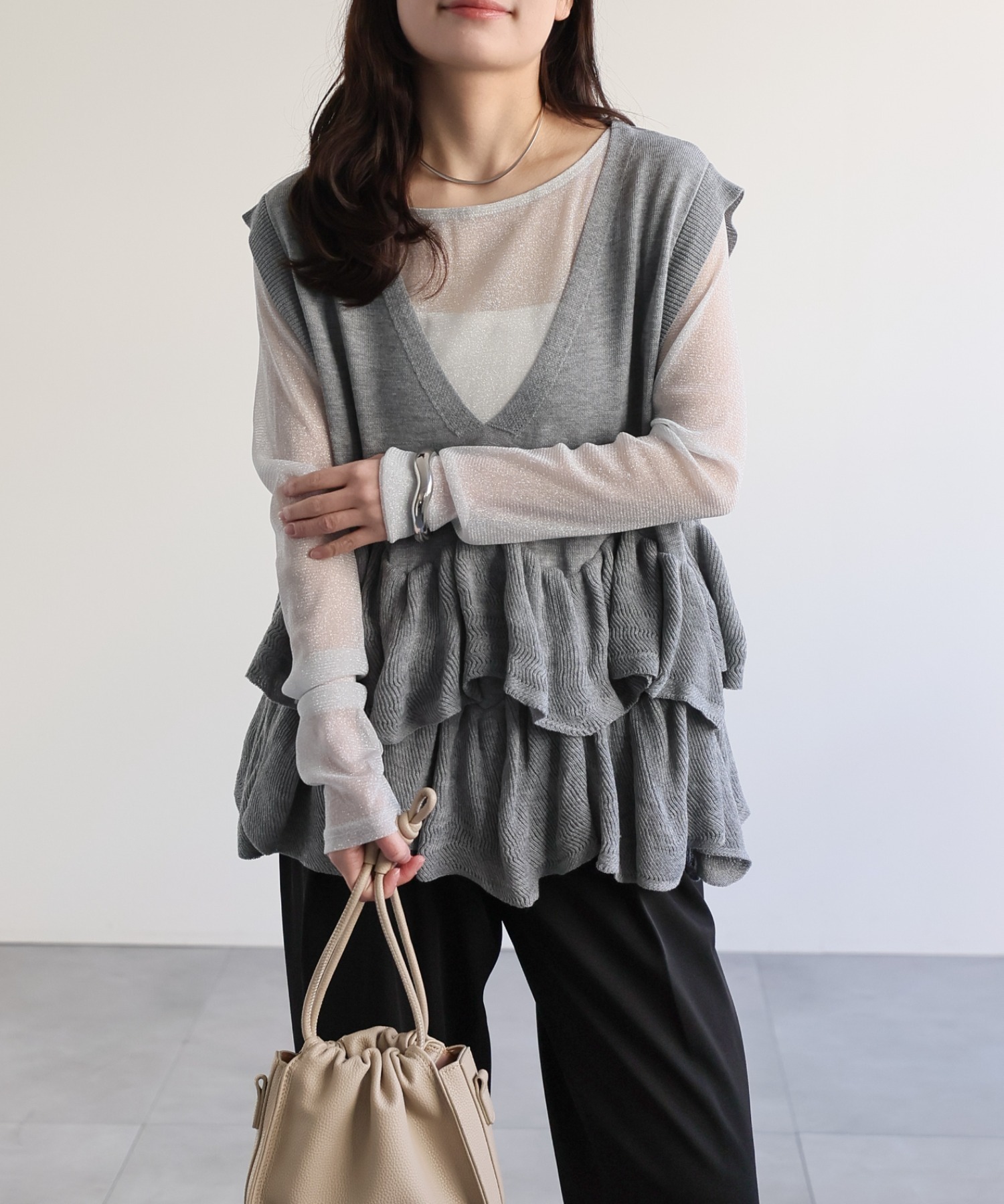 model：156cm 着用サイズ：FREE