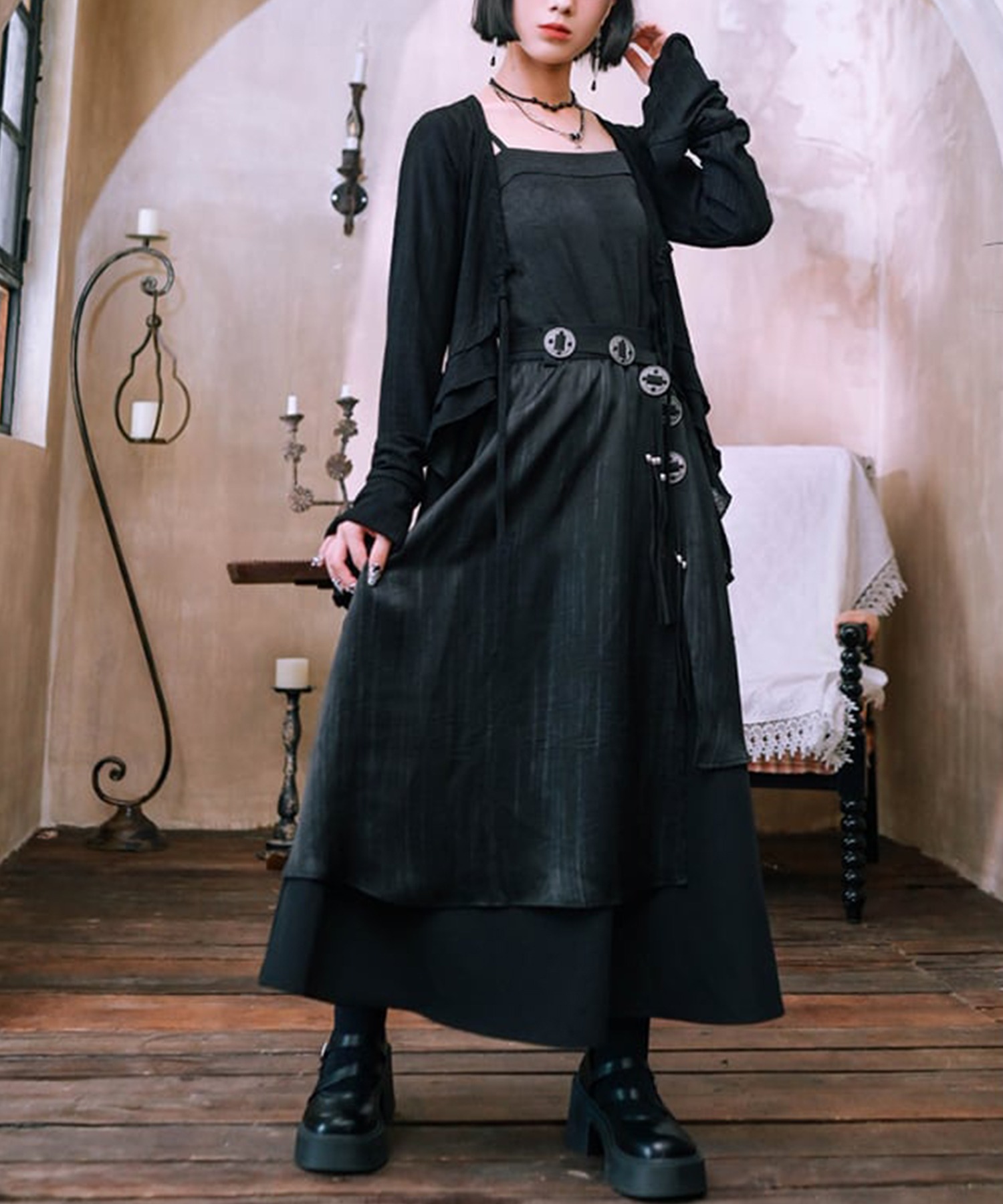 ゆめくろ ロングクリカ まとめ売り A'GEM/9 × .kom 『古怪舎/グガイシャ』 アシメレイヤードロング