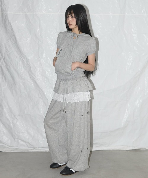 ★FANCY CLUB★フリル レース スウェットパンツ A'GEM/9 × .kom 『 FANCY CLUB/ファンシークラブ』 FRILL LACE