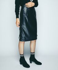 SYNTHETIC LEATHER サイドレースアップタイトスカート
