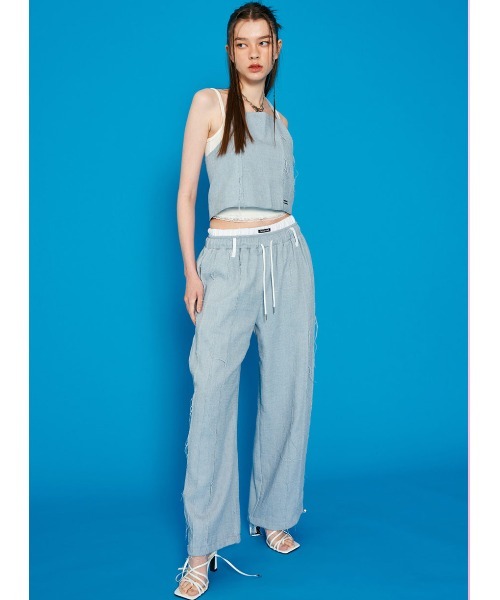 [美品]glambグラム♪イージークロップドヘムタックパンツ 美品]glambグラム♪イージークロップドヘムタックパンツ