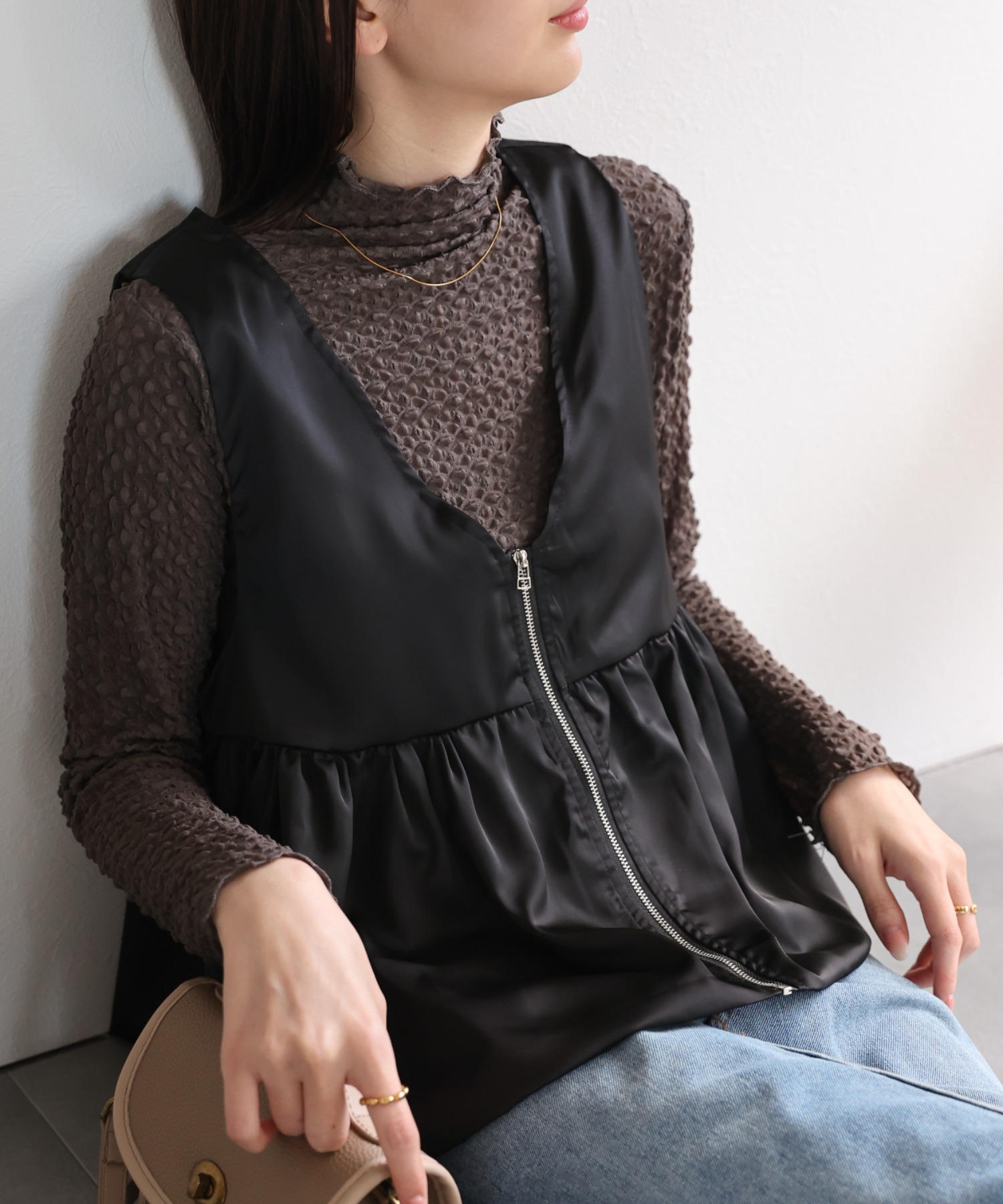 model：162cm 着用サイズ：F