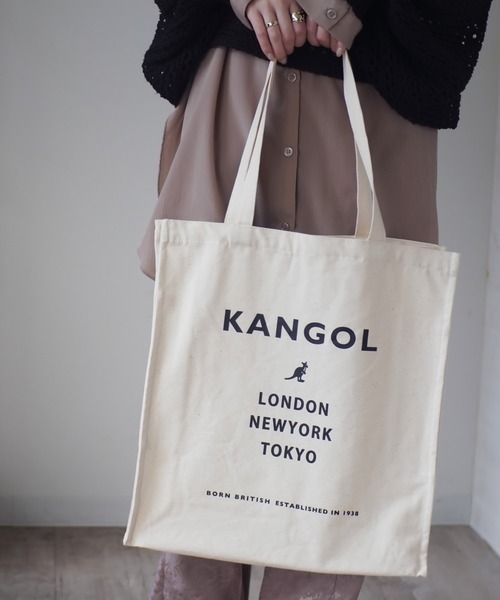 87％以上節約 KANGOL カンゴール マチ付き プリント キャンバス トートバッグ 全商品オープニング価格