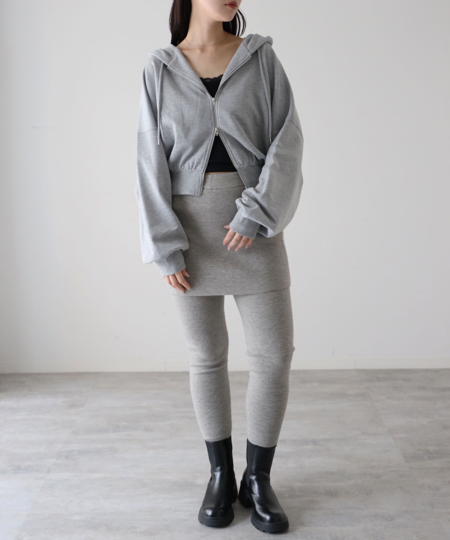 model：164cm. 着用サイズ：FREE