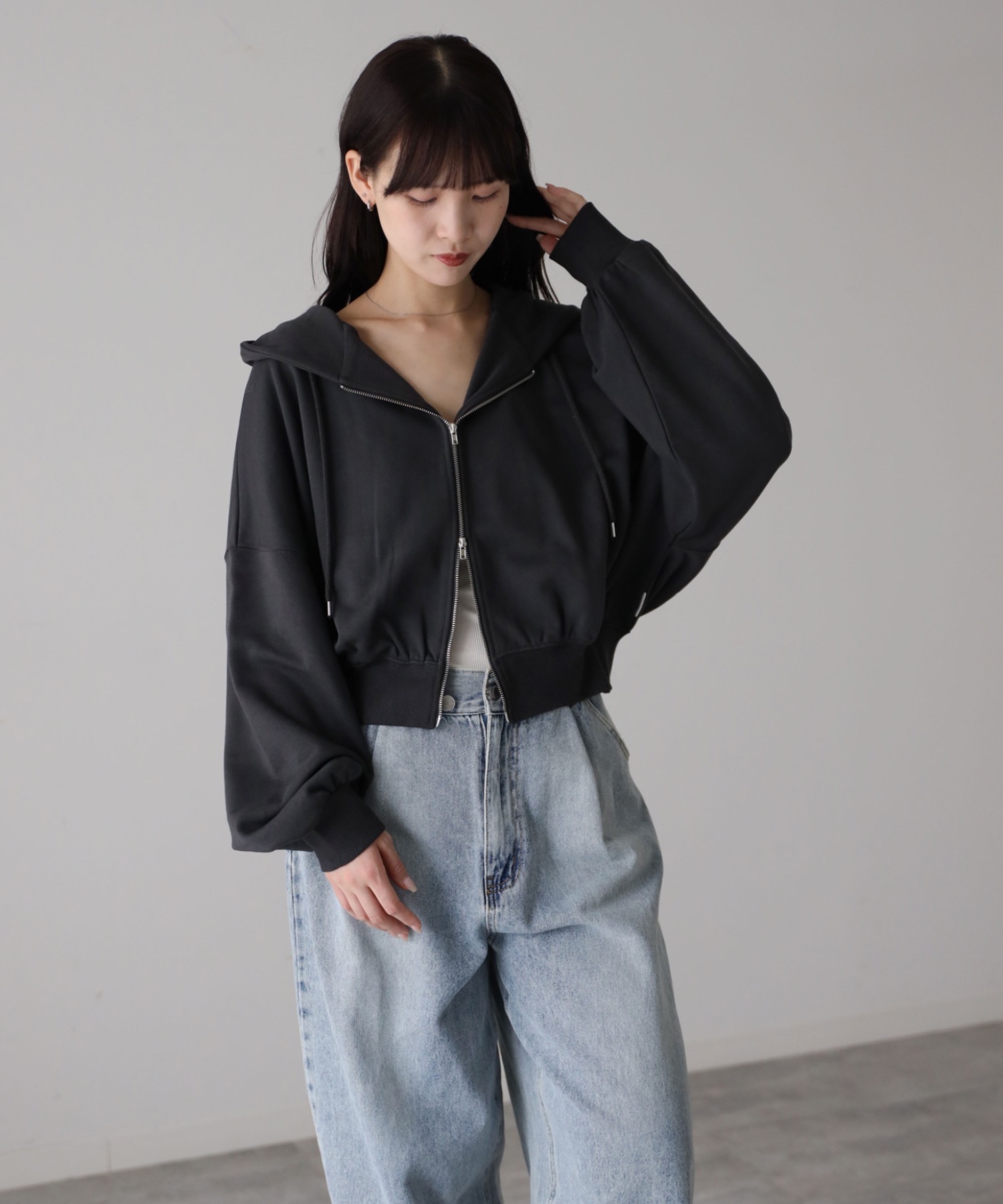 model：164cm. 着用サイズ：FREE